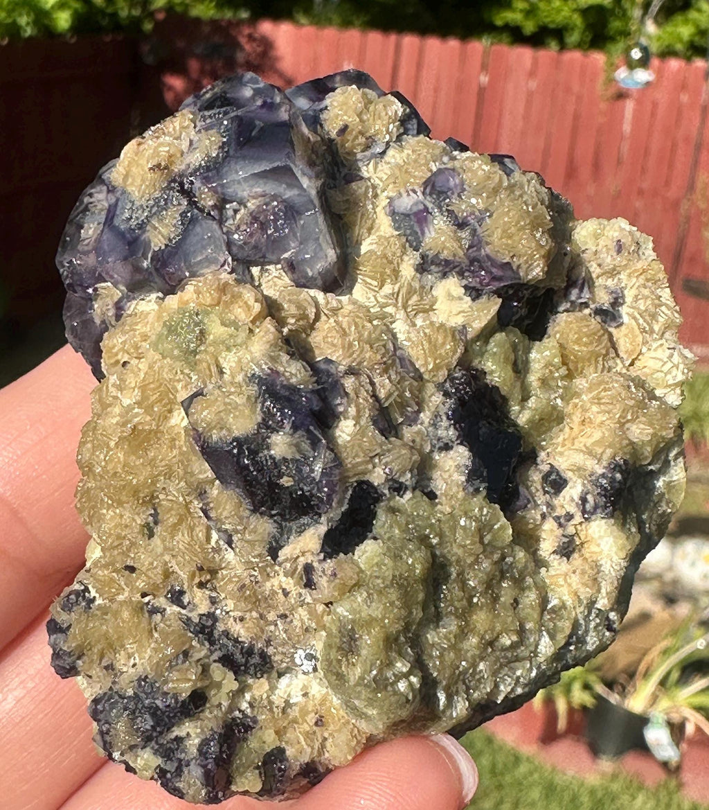 130 Grams Deep Purple Cubic Fluorite with Siderite sourced from Inner Mongolia, China