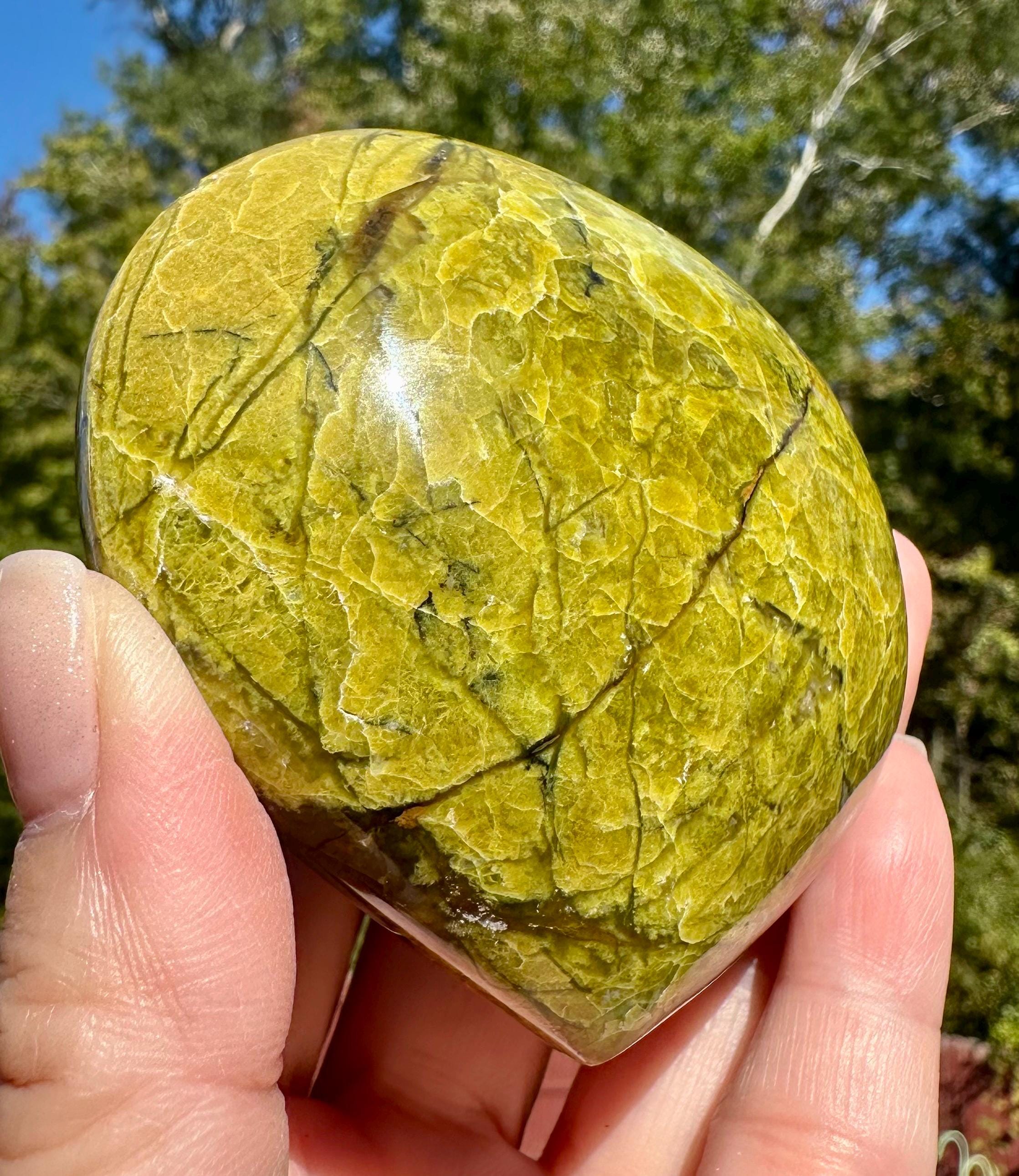 Green Opal Puffy Heart & Free Form Set from Madagascar