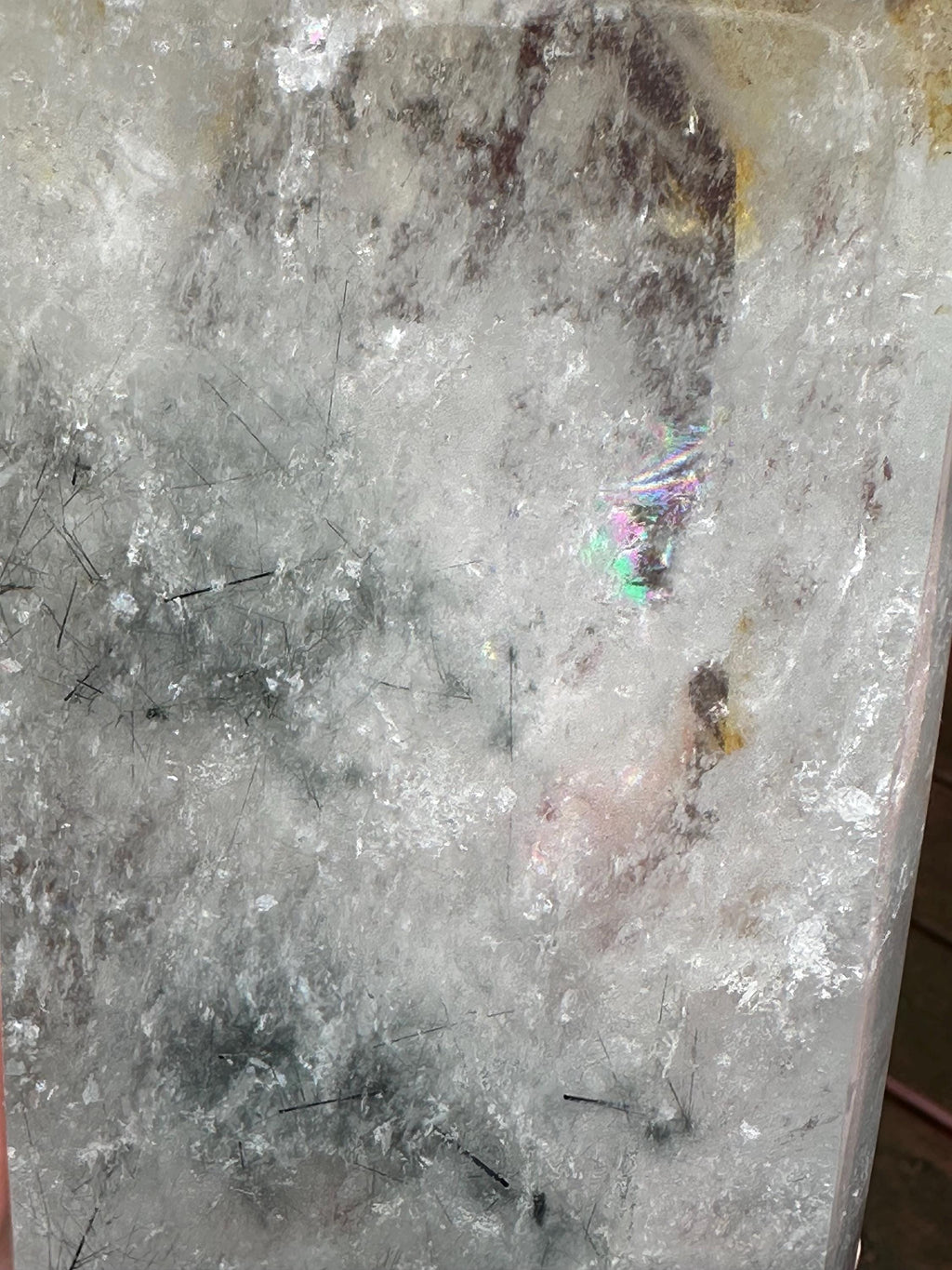 1187 Grams Storm in the Garden, Polished Garden Quartz with Black Needle Inclusion from Brazil