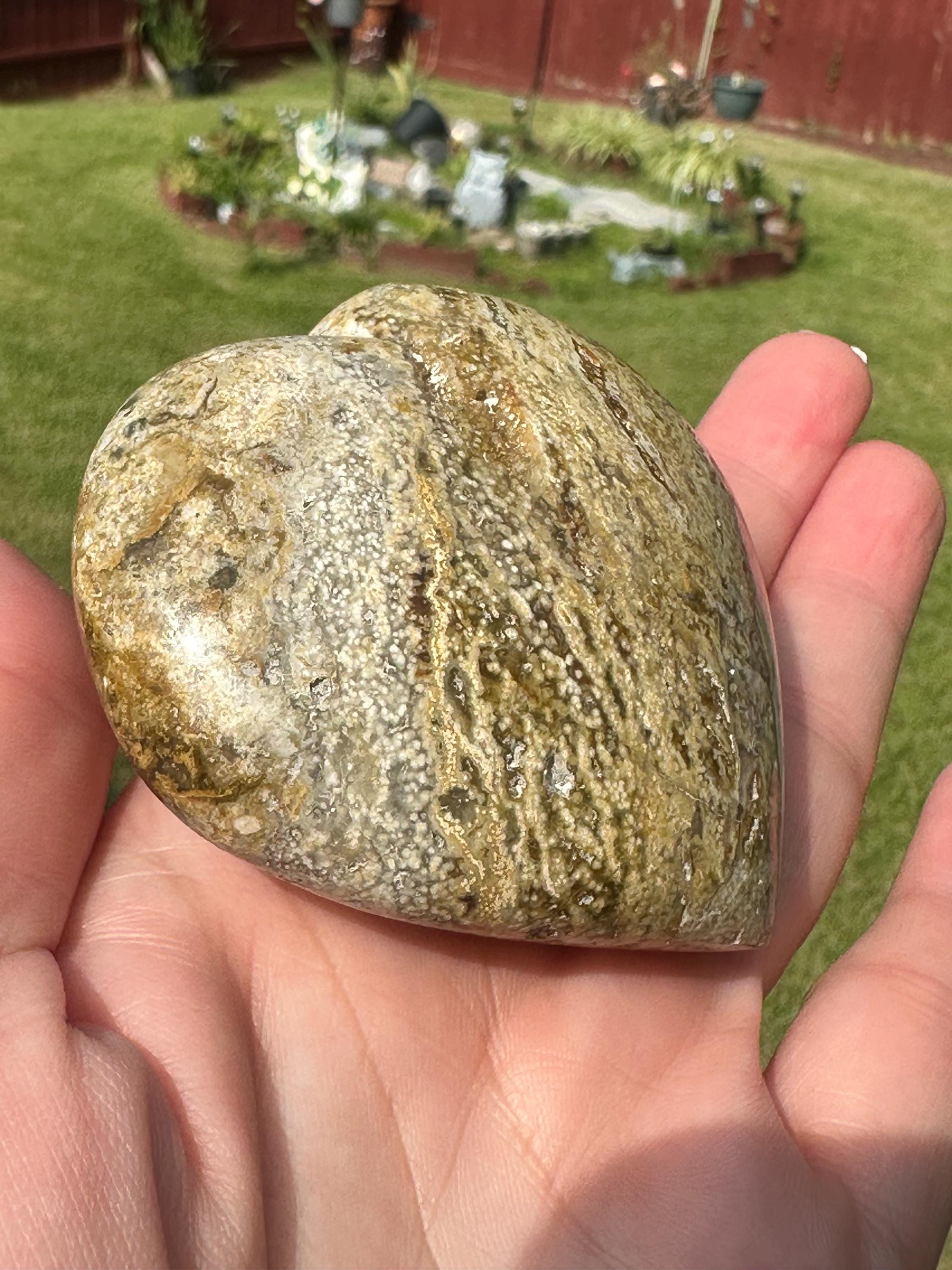 184 Grams of Multi Pattern Ocean Jasper Puffy Heart from Madagascar