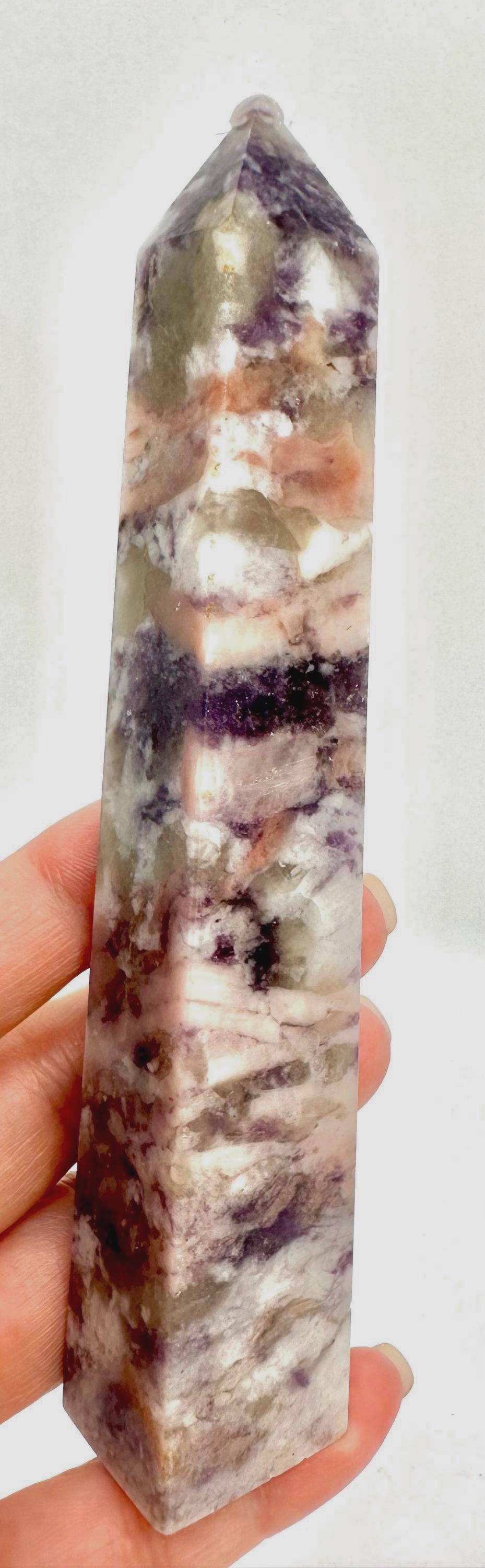 Smoky Quartz, Kunzite & Lepidolite with Mica Tower