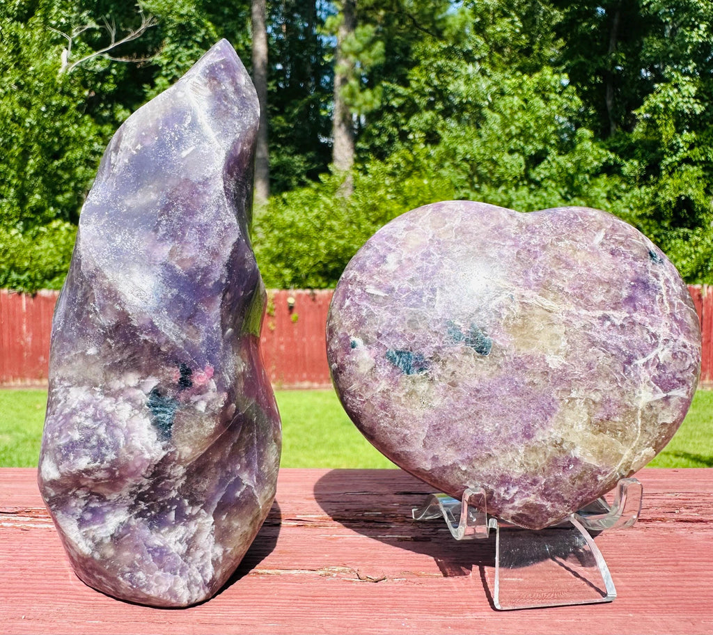 Unicorn Stone Crystal Set - Flame & Heart Carvings