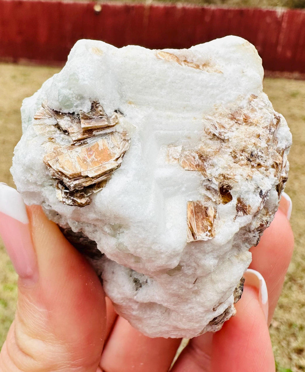 154 Grams well formed Green Apatite Crystal on Feldspar with shiny Golden Mica from Afghanistan