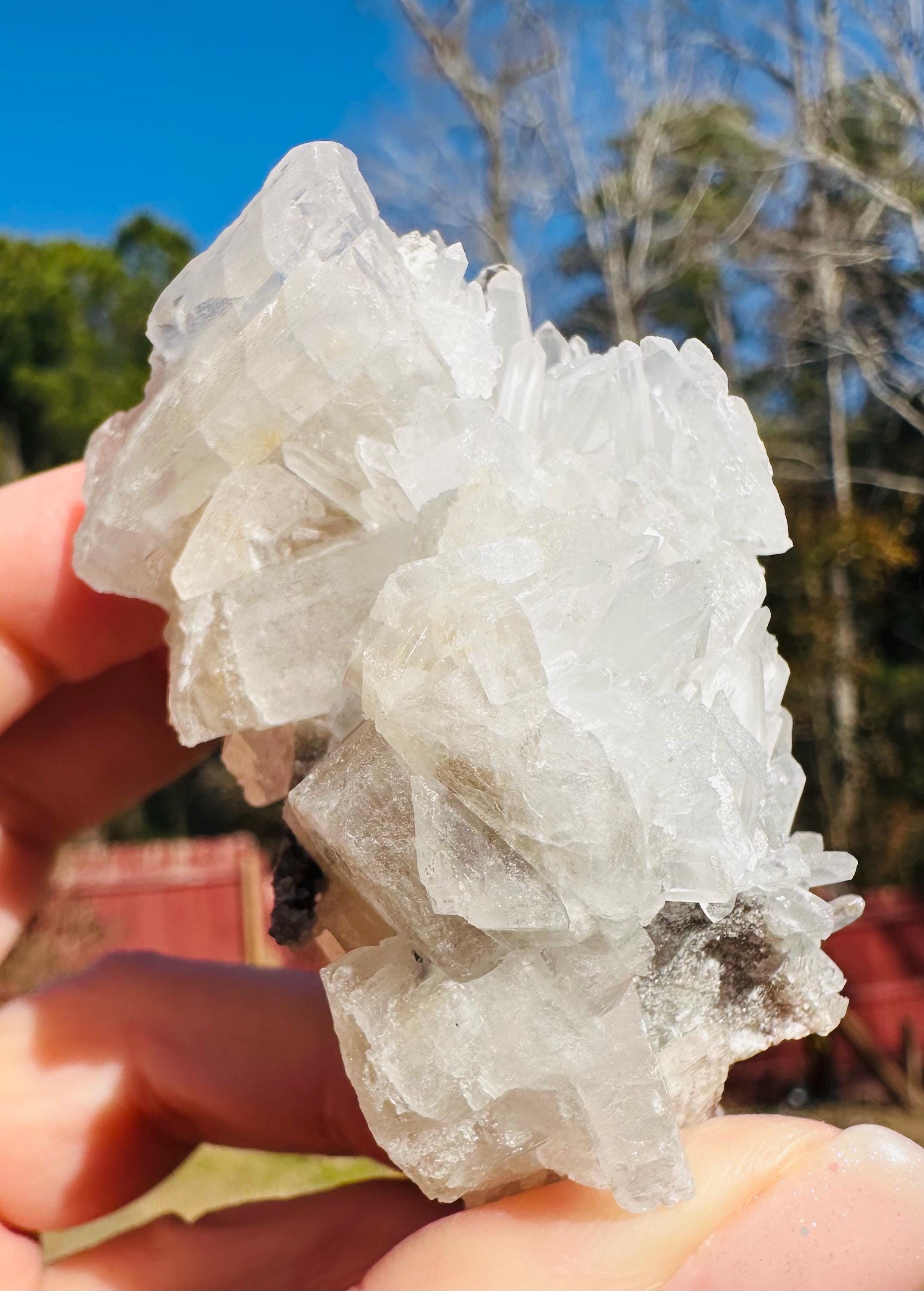Your Choice of Clear Tabular Barite Cluster with Double Phantoms — Wensleydale, Yorkshire, England