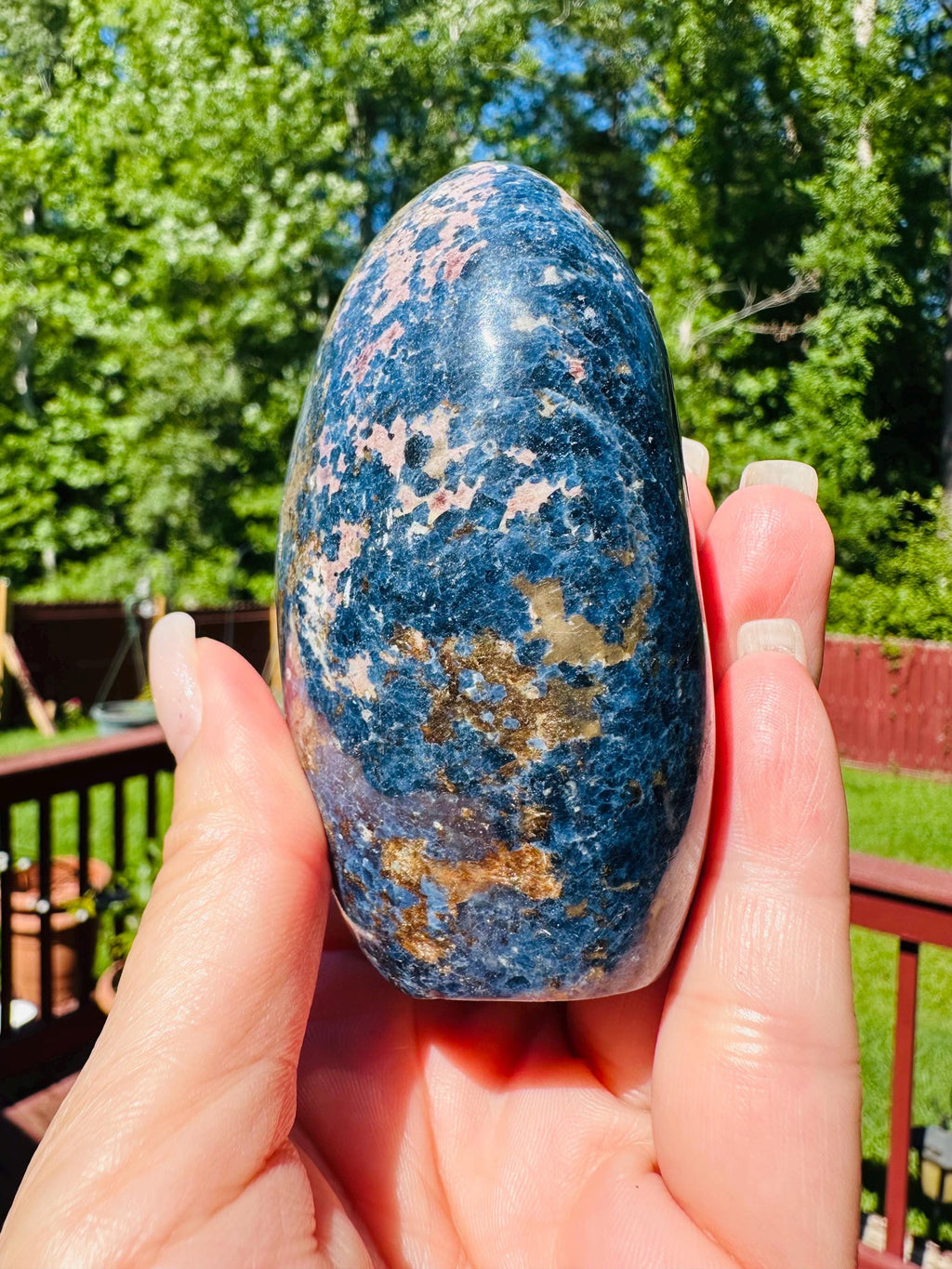 500 Grams Exceptional Dumortierite Freeform, Deep Blue with Natural Matrix & Golden Flecks - A Special Find for Collectors