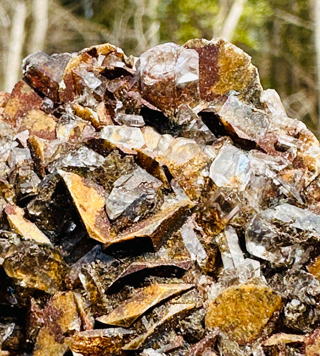 70 Grams Brown siderite with an uncommon needle tabby like quartz points formation