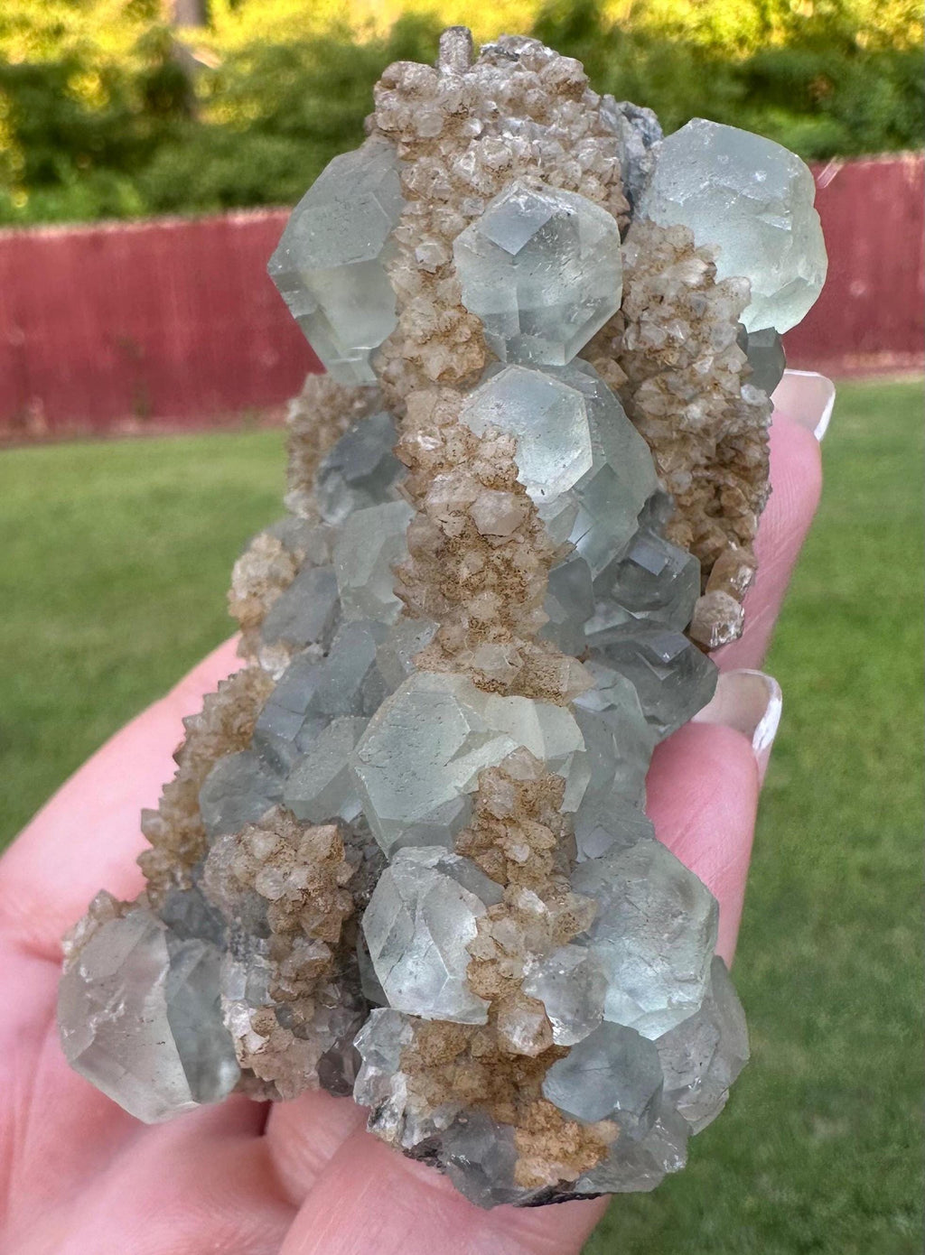 219 Grams Natural Transparent Green Spherical Fluorite Specimen from Xianghualing