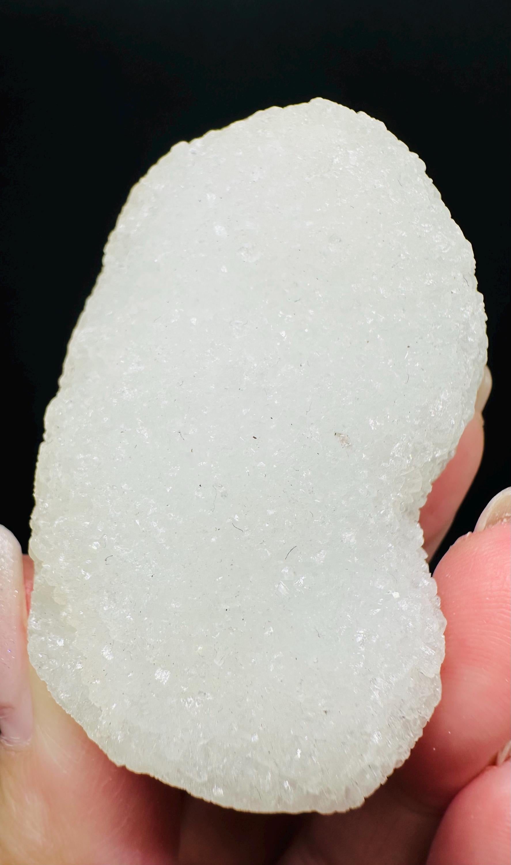 Self-Standing White Chalcedony Stalactite from Morocco