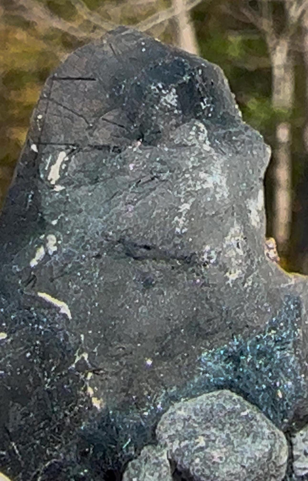 50 Grams of Blue / Black Riebeckite included Quartz From Pakistan