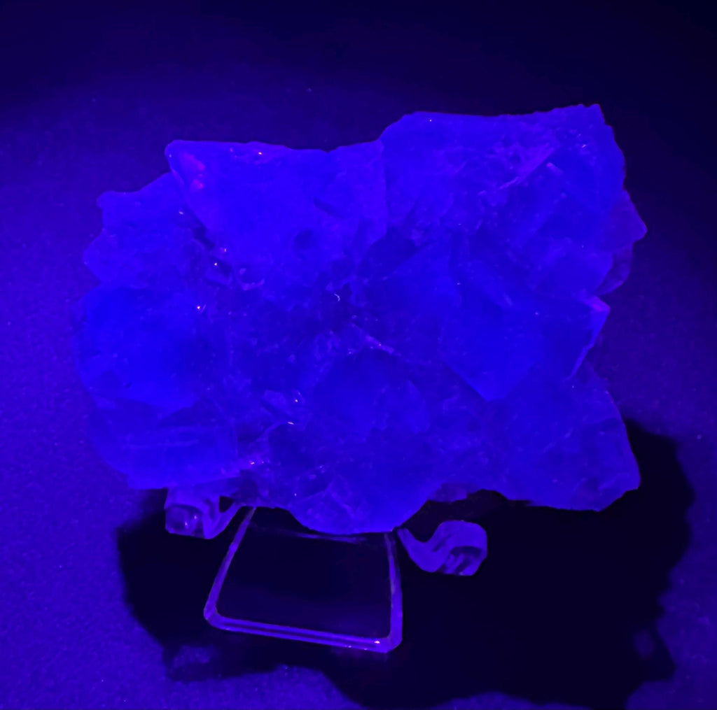 78 Grams Light Transparent Green Cubic Fluorite Mini Cluster: Heart Healer and Focus Stone Embrace
