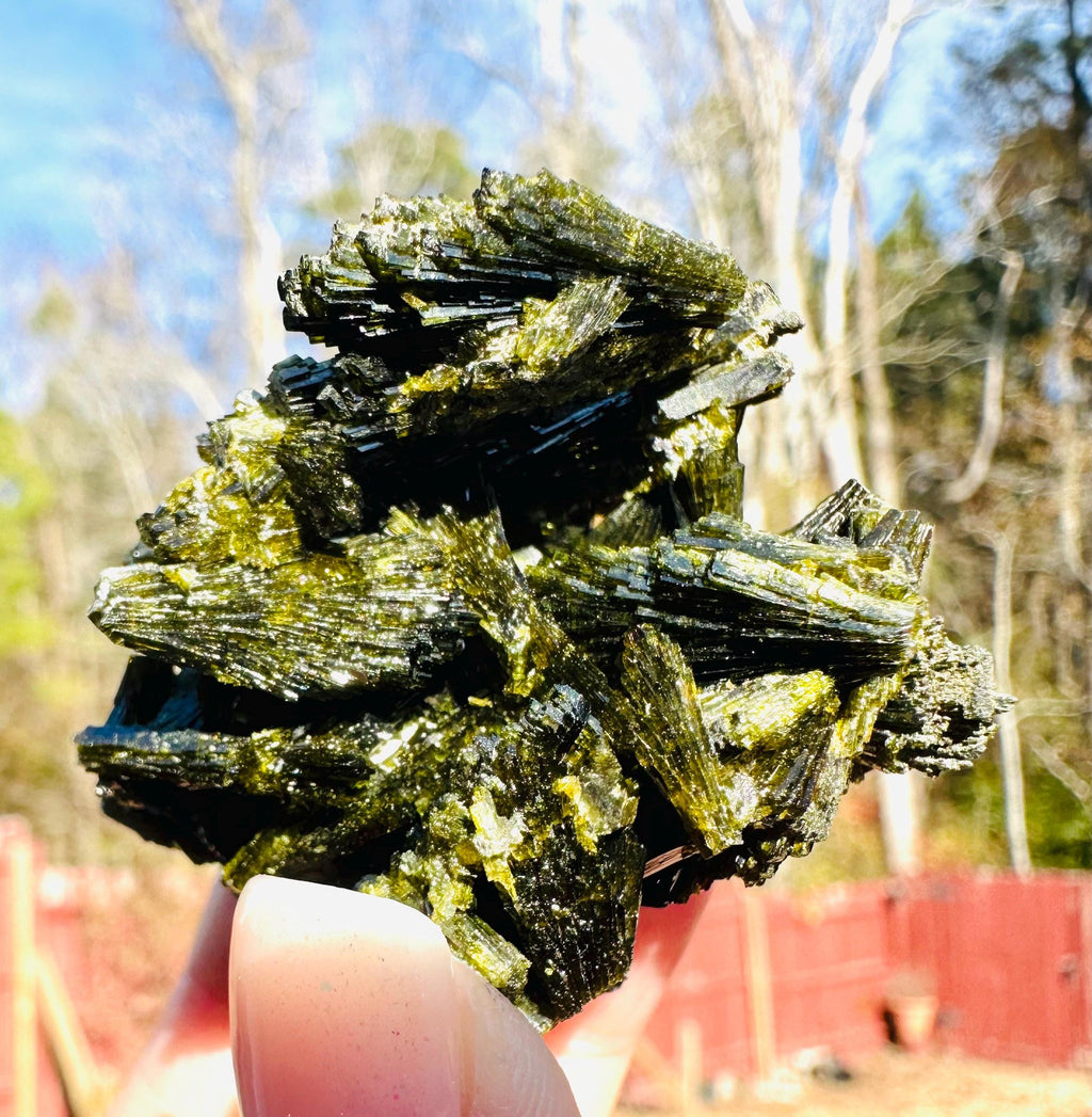 43 grams Lustrous Fan‑Like Intertwined Epidote Cluster — Shigar Valley, Pakistan