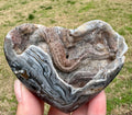 Dark Banded Agate Drusy Heart, Madagascar