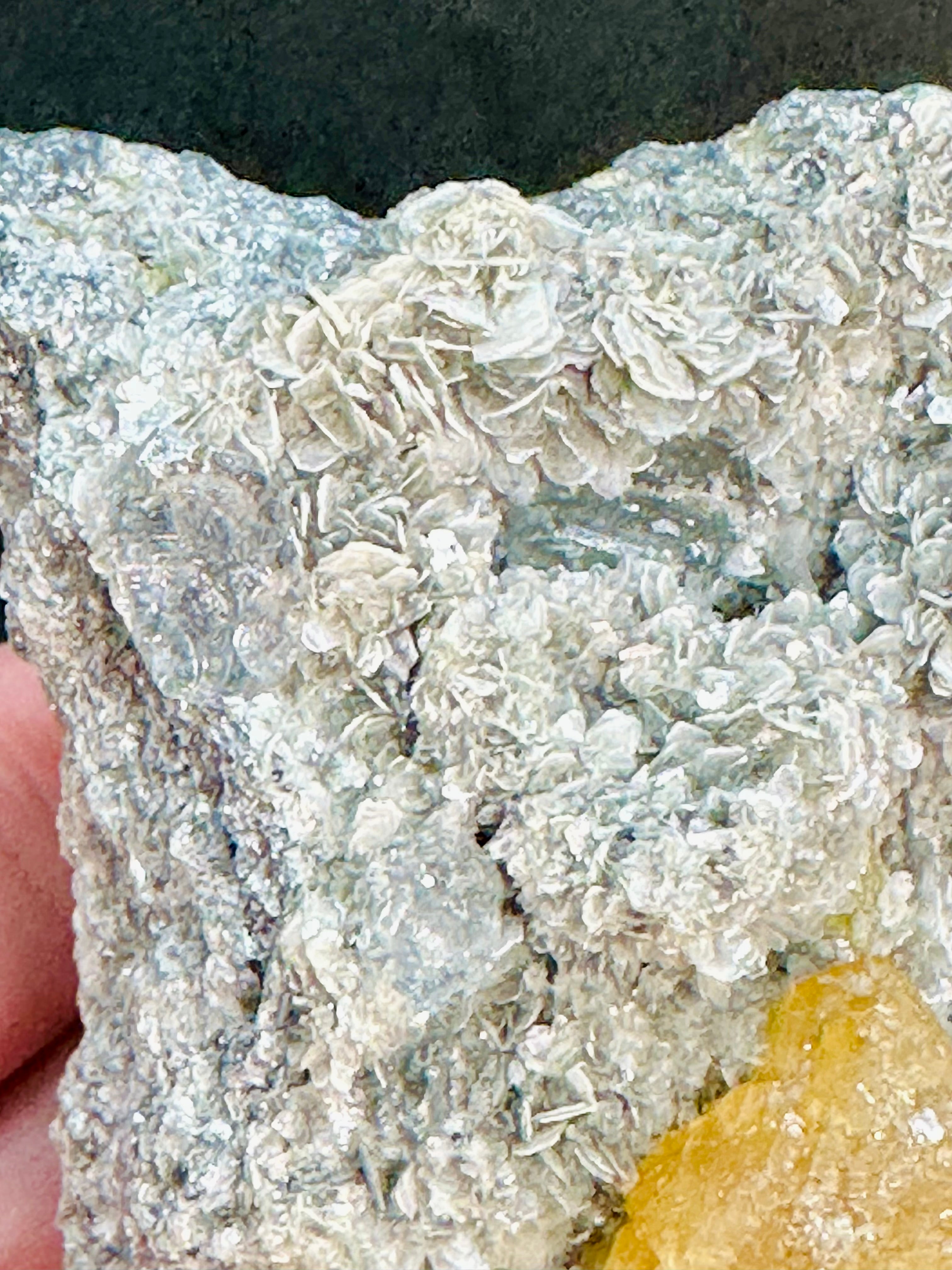 Clear Aquamarine, Golden Scheelite, and Silvery Muscovite from Mt. Xuebaoding, Pingwu County, Sichuan, China