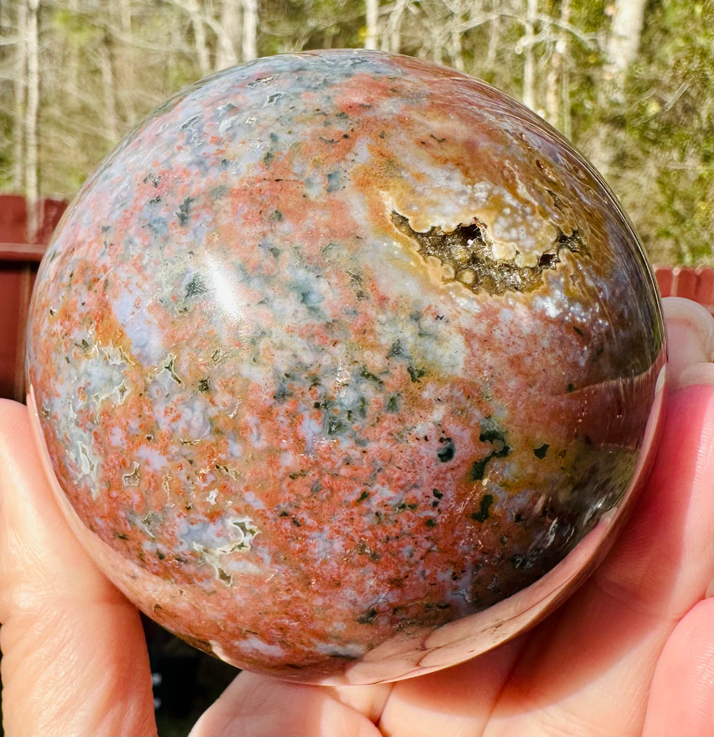 3.07" HQ Unique Pattern Ocean Jasper with a Bonus, Marovato Region, Madagascar