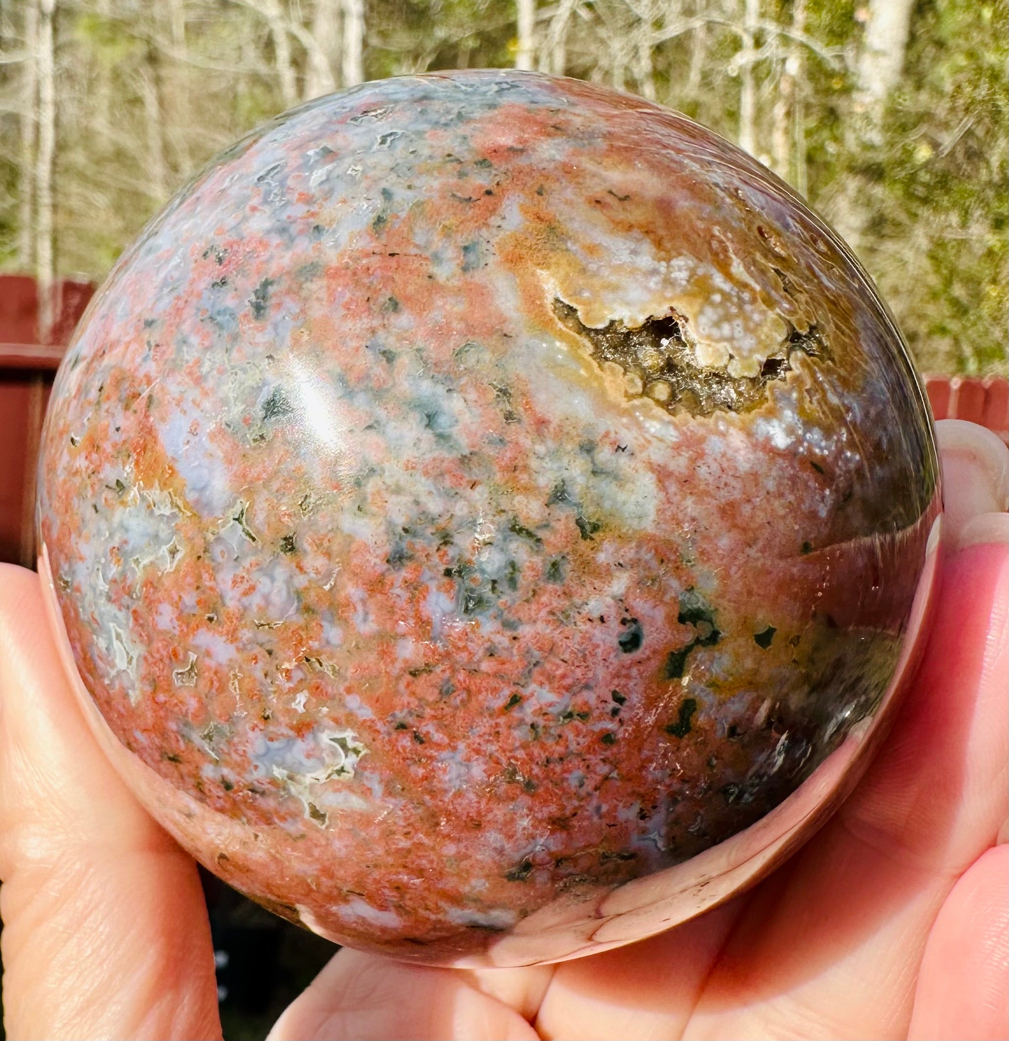 3.07" HQ Unique Pattern Ocean Jasper with a Bonus, Marovato Region, Madagascar