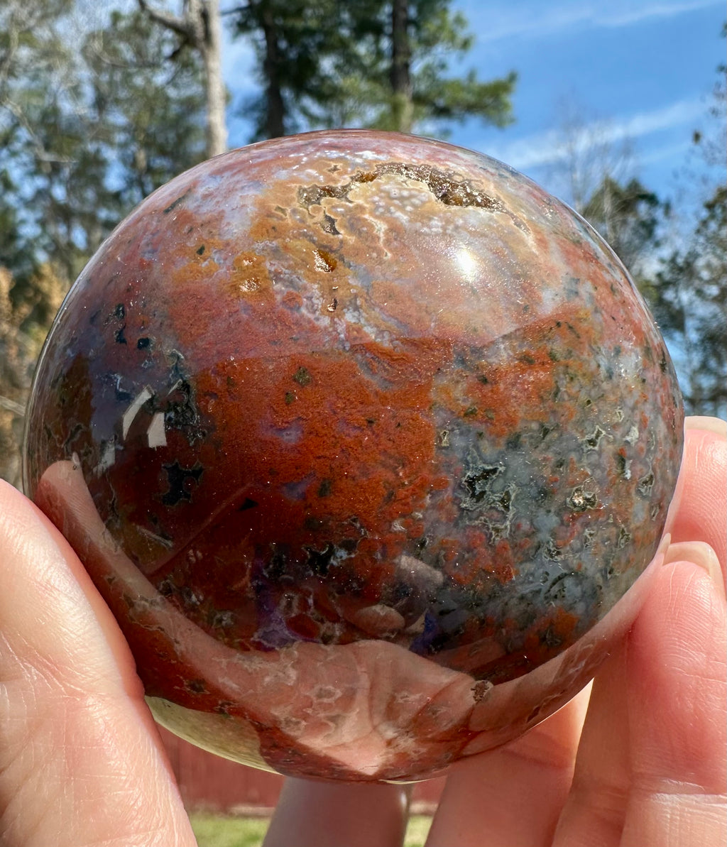 3.07" HQ Unique Pattern Ocean Jasper with a Bonus, Marovato Region, Madagascar