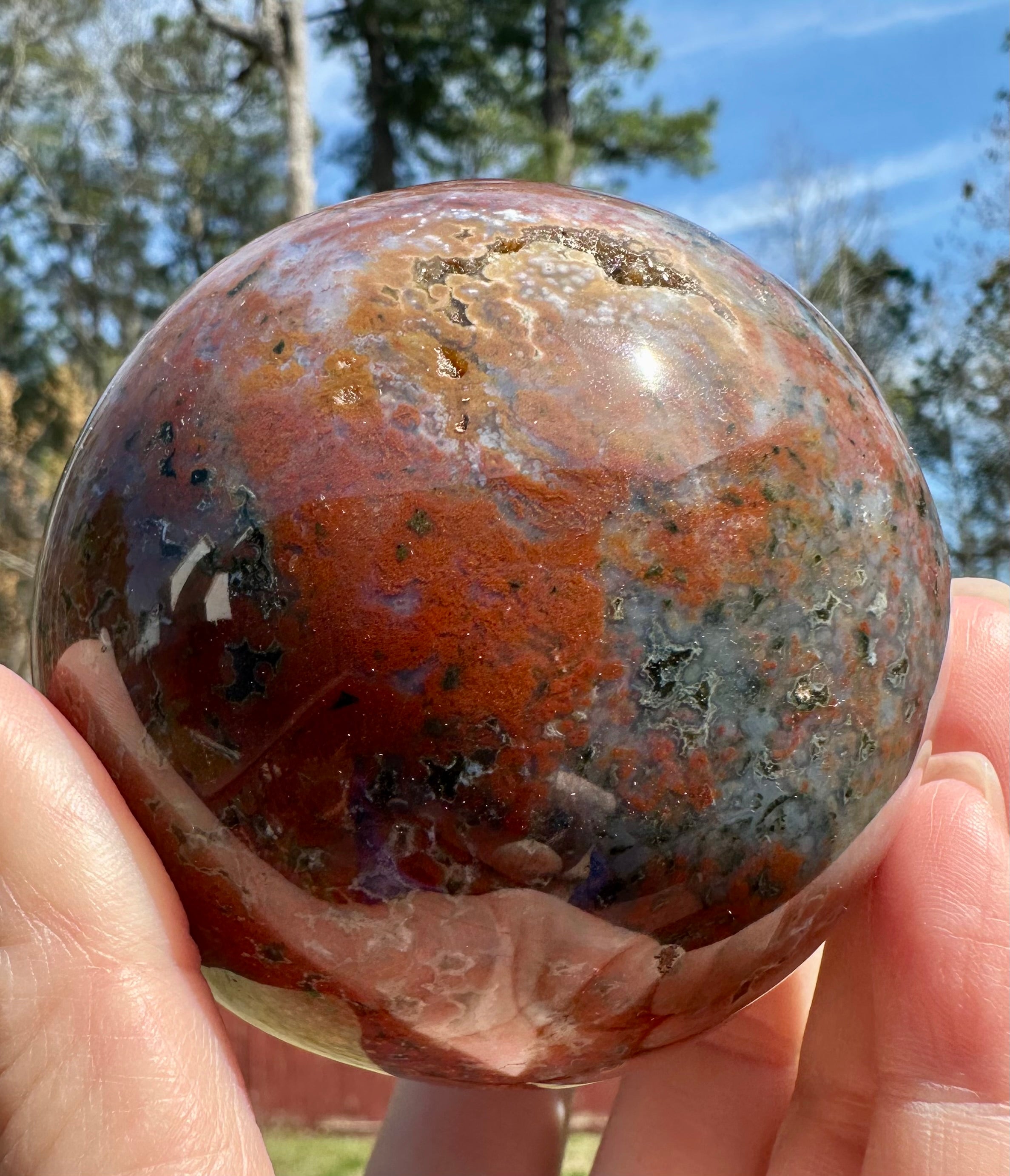 3.07" HQ Unique Pattern Ocean Jasper with a Bonus, Marovato Region, Madagascar