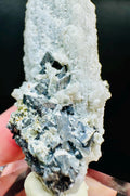 91 Grams Self Healed White Candle Quartz with Specularite Zoning from Bahía, Brazil