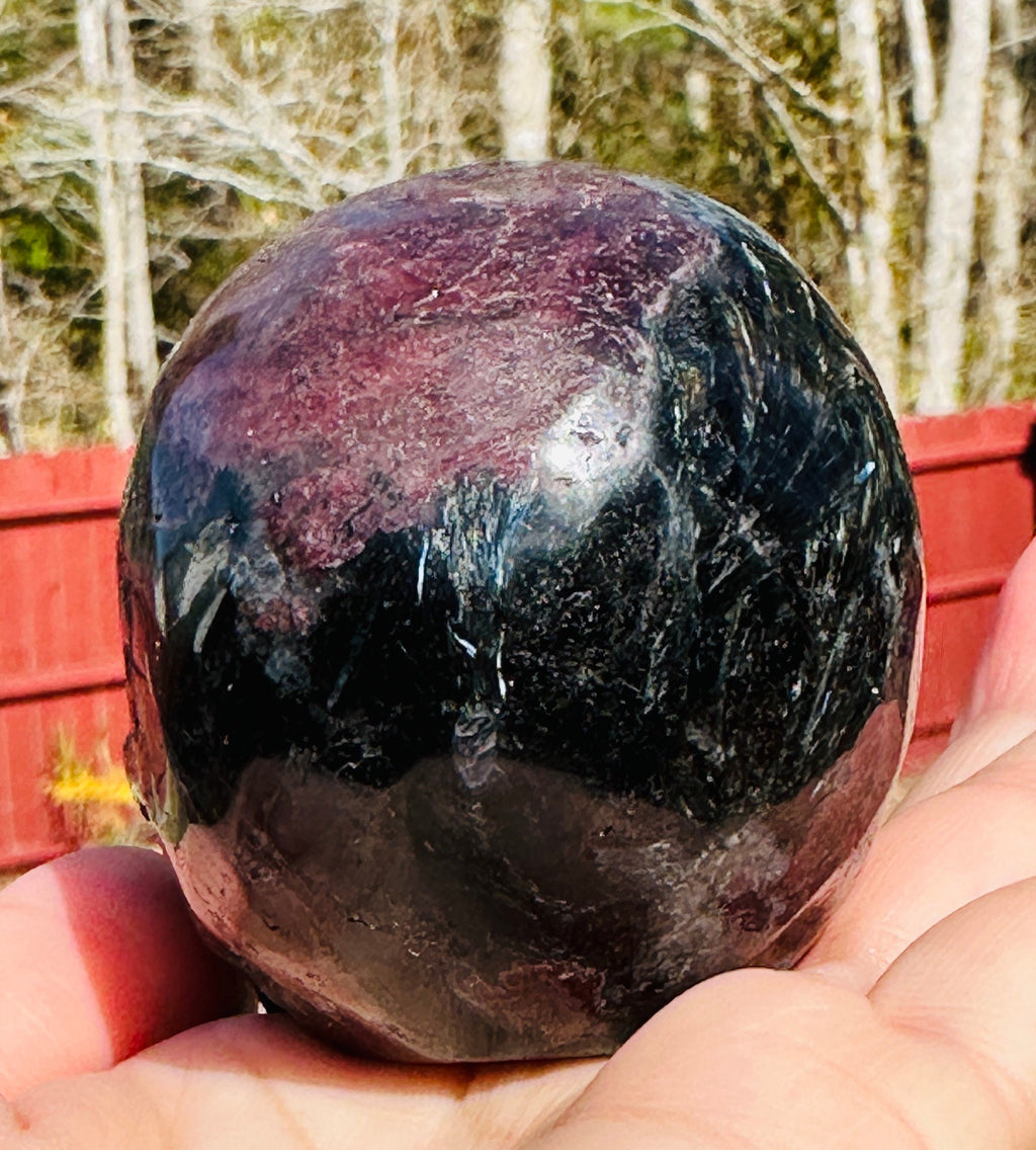450 Grams Power House of Garnet in Arfvedsonite Skull Carving