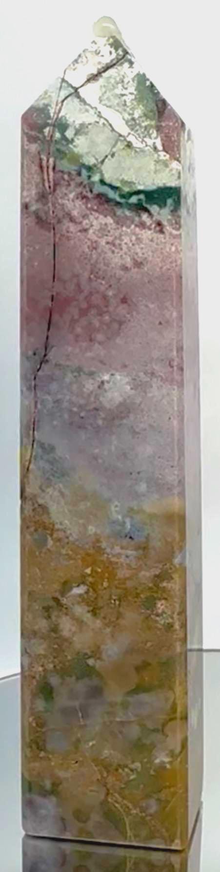 Pastel Colors Ocean Jasper Tower, Radiant Harmony from Madagascar
