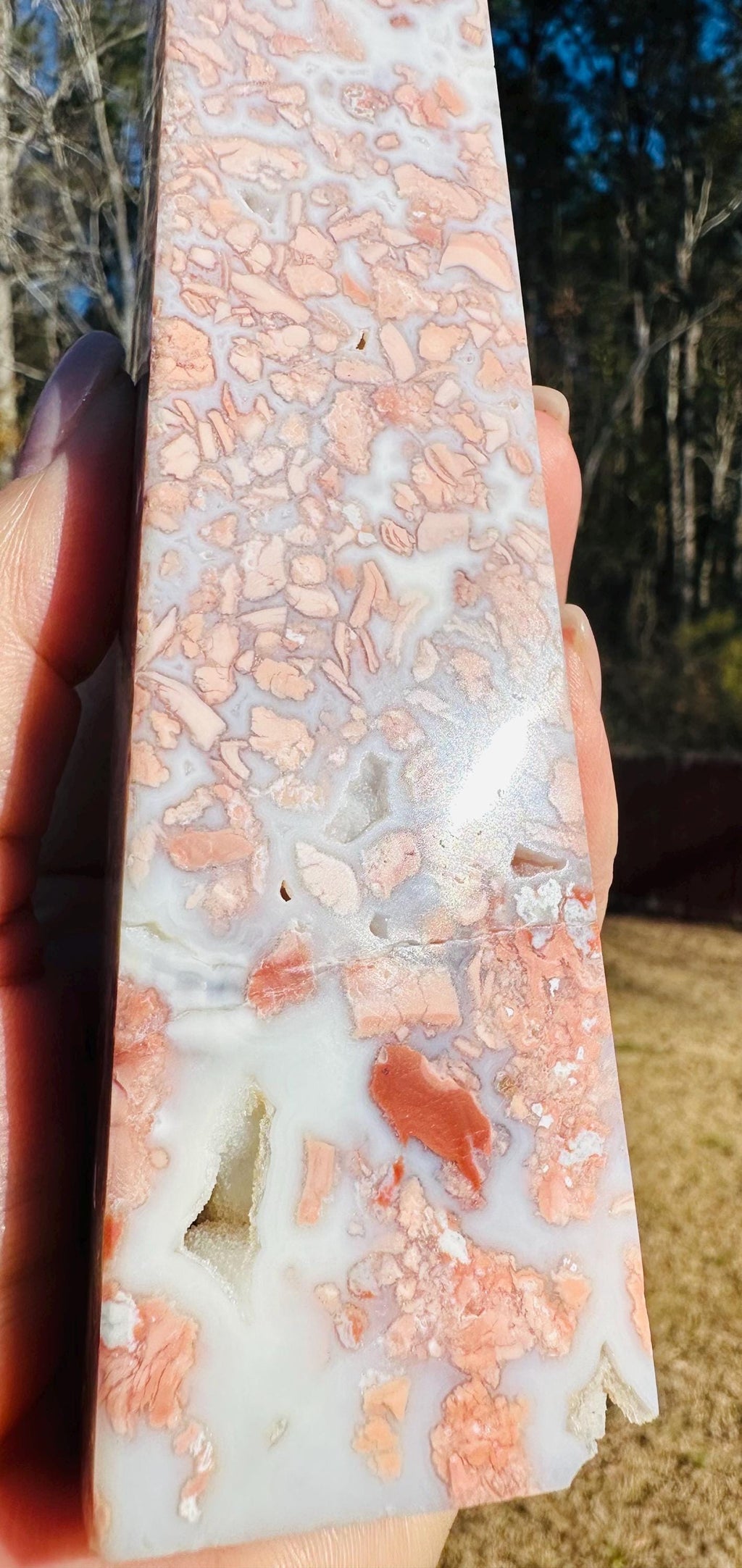 Petal Agate AKA Cotton Candy Butterfly & Tower Set — Drusy‑Kissed Beauty from Mexico