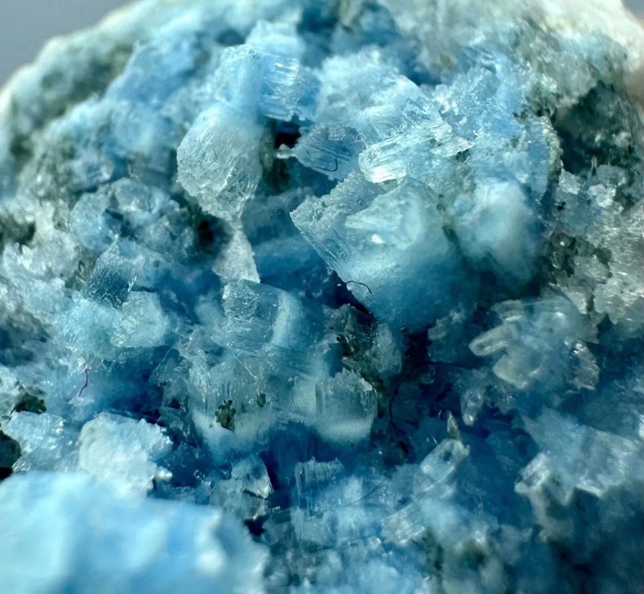 24 Grams / 120 cts Rare Rich Blue Alkali Beryl Crystal Bunch on Albite matrix from Afghanistan