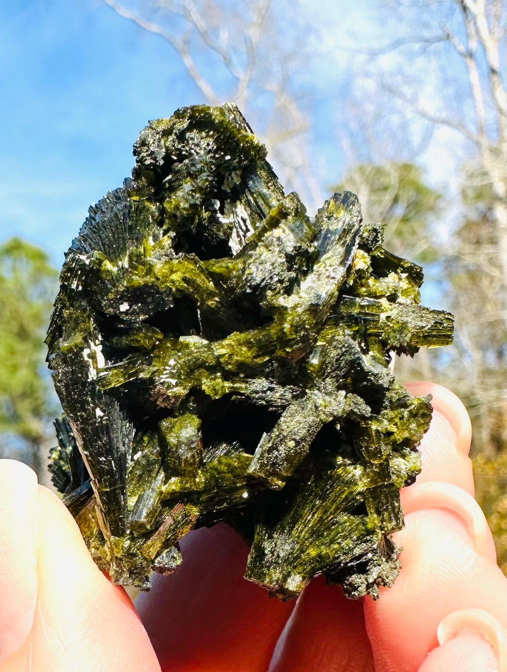 43 grams Lustrous Fan‑Like Intertwined Epidote Cluster — Shigar Valley, Pakistan