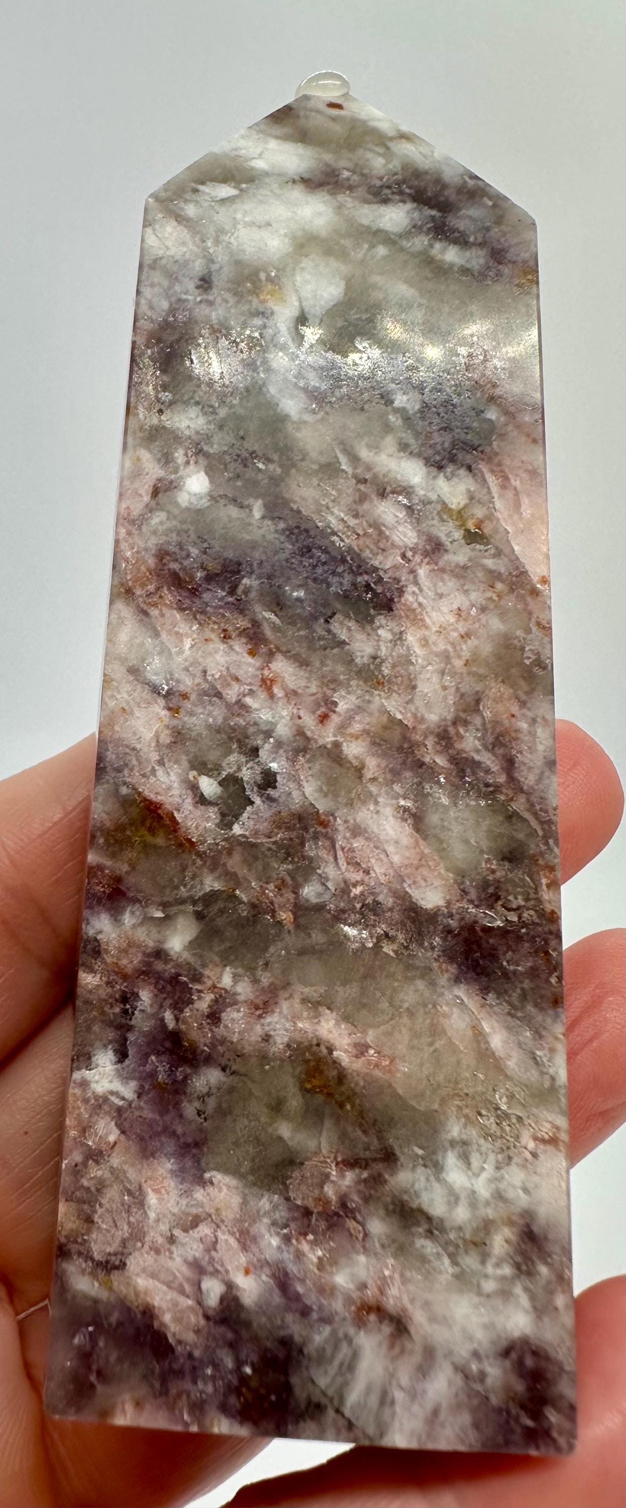 Your Choice of Pink Tourmaline in Smoky Quartz with Lepidolite, Mica & Feldspar Tower from Madagascar