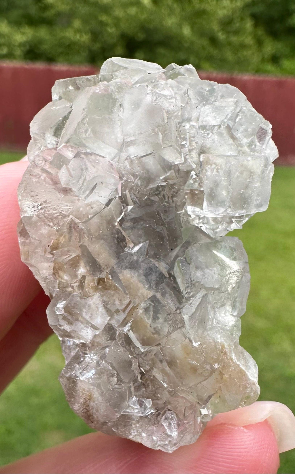 45 Grams  Pristine Water Clear Cubic Fluorite Cluster from China