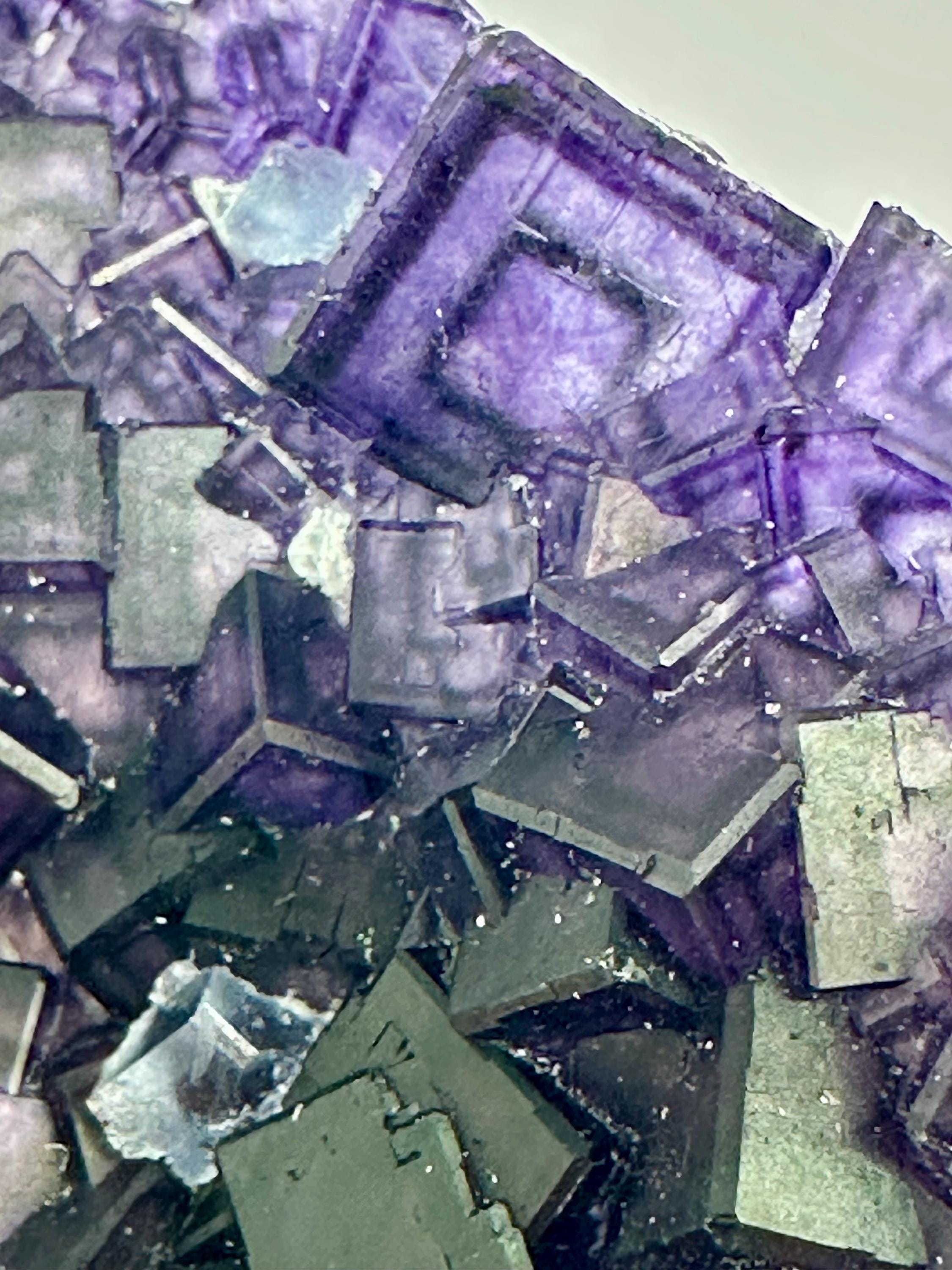 QR‑Code Purple Fluorite Specimens — Choose Your Favorite from Qinglong Mine, Guizhou, China