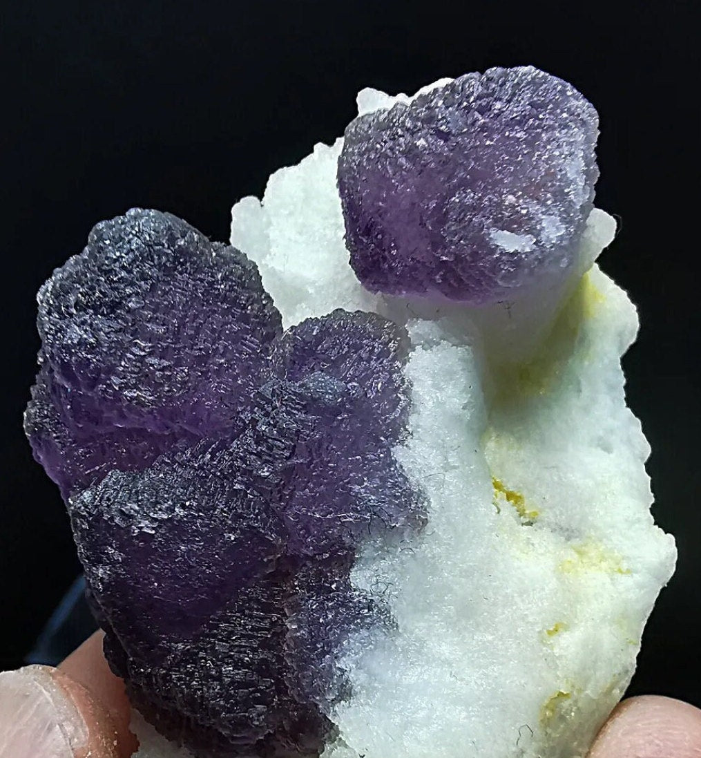 Rare Chamfered Purple Fluorite or Permutahedron Fluorite Specimens in a Quartizide Matrix