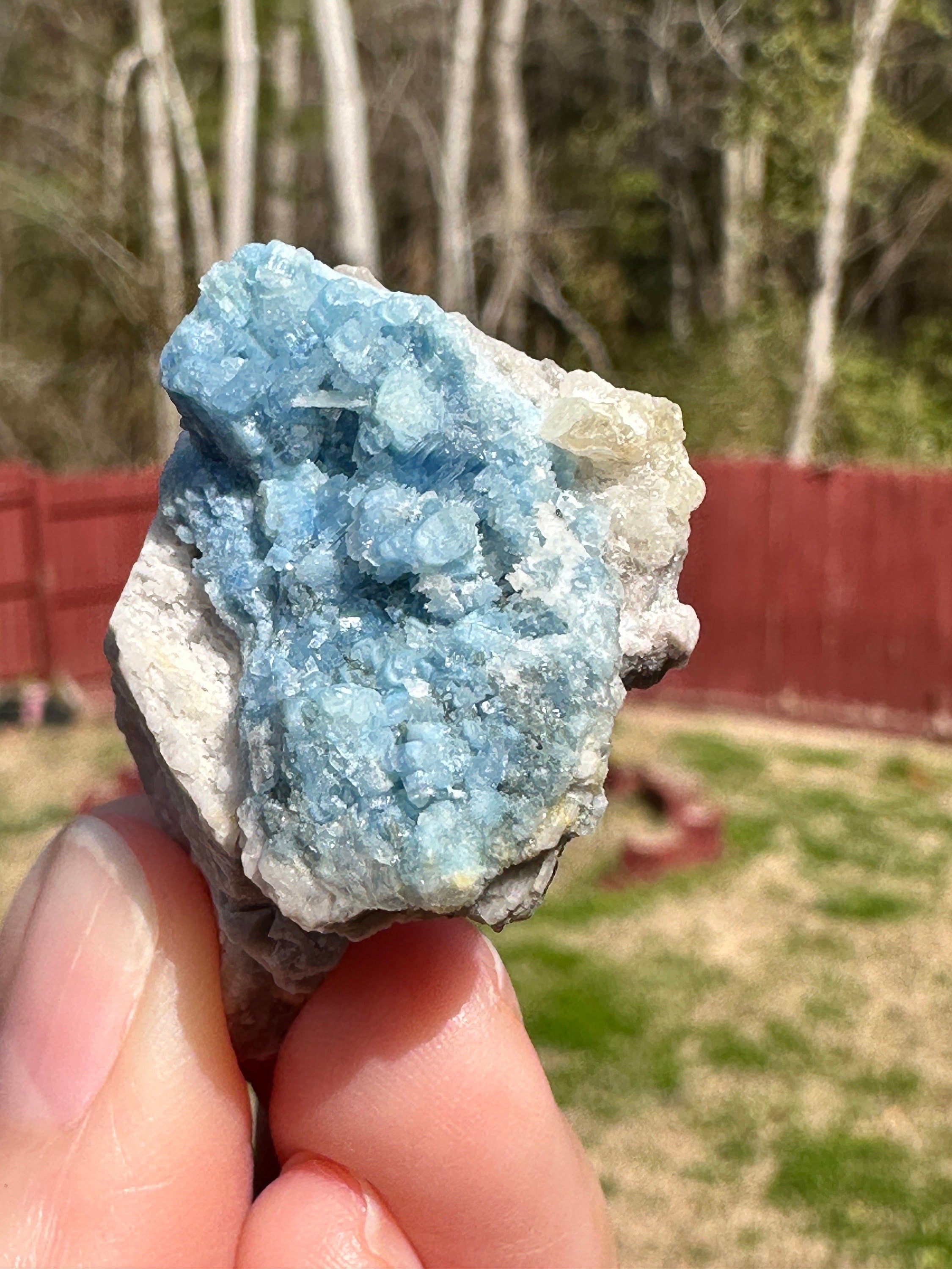 24 Grams / 120 cts Rare Rich Blue Alkali Beryl Crystal Bunch on Albite matrix from Afghanistan