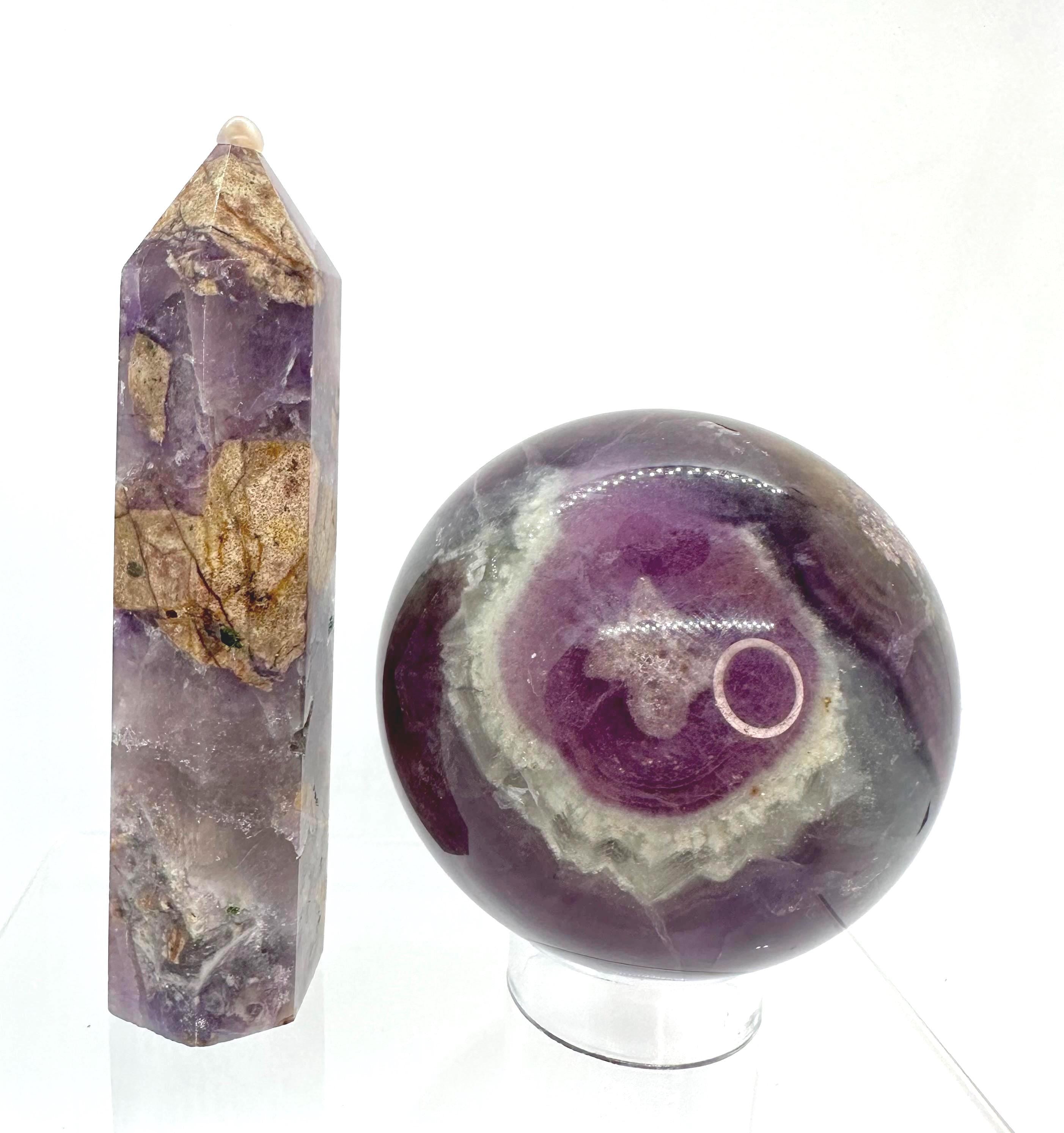 Purple Fluorite Root Sphere with Point Set from Hunan, Fujian Province in China