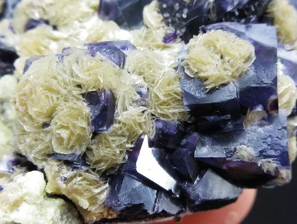 130 Grams Deep Purple Cubic Fluorite with Siderite sourced from Inner Mongolia, China