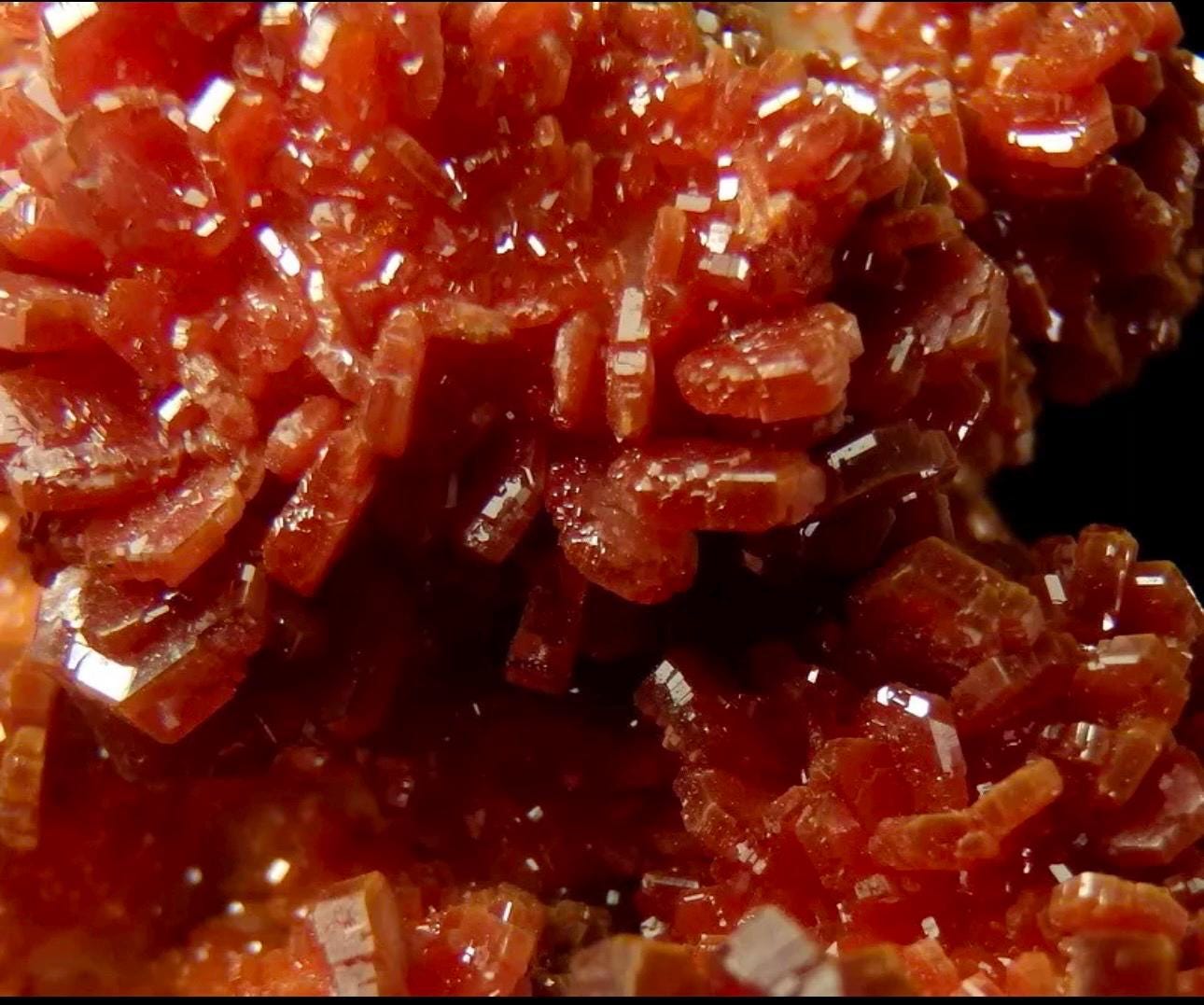 132 Grams Lustrous Vibrant Red and Orange Vanadinite from Morocco