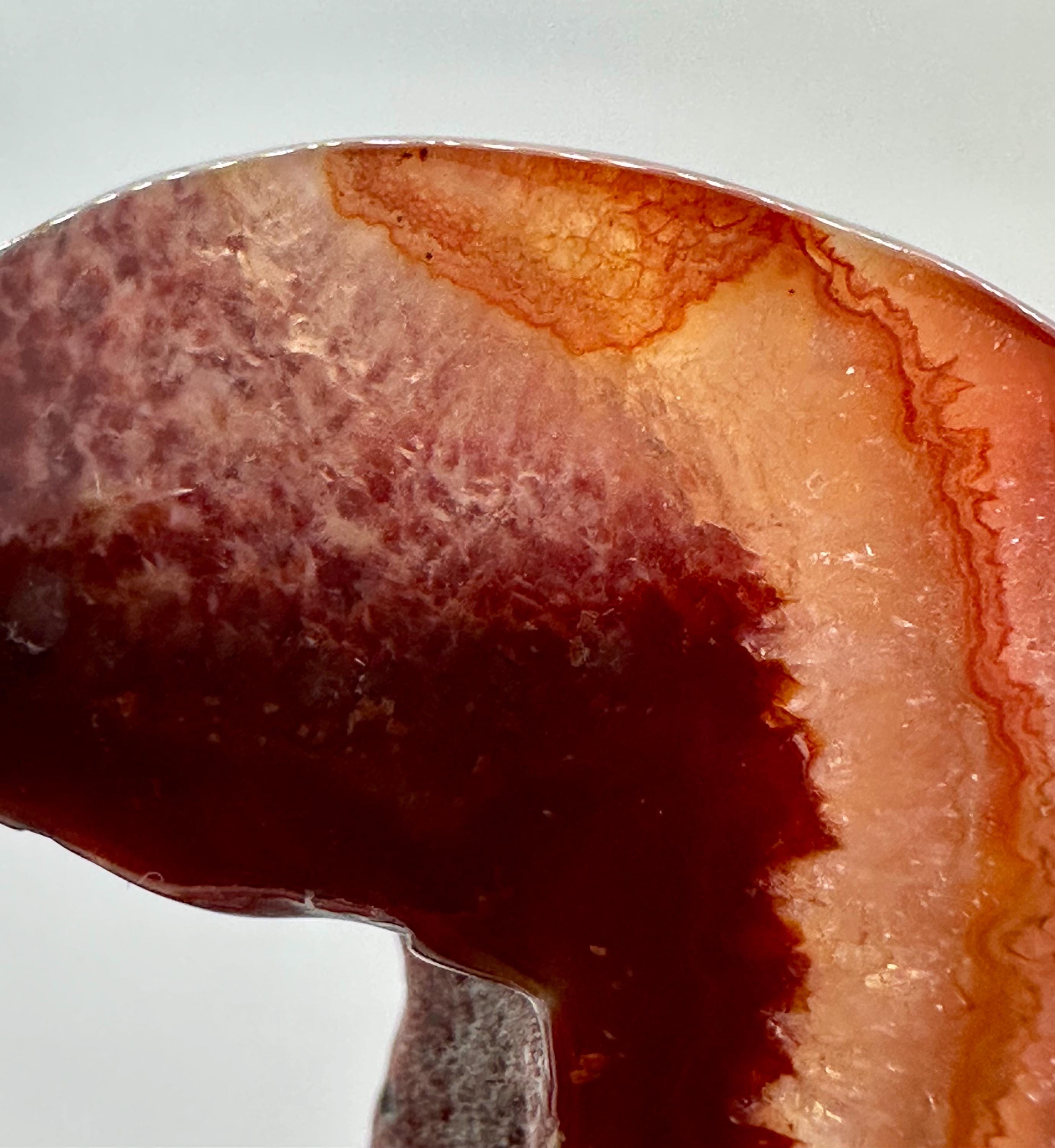 Carnelian Druzy Heart Carving with Bonus Flame