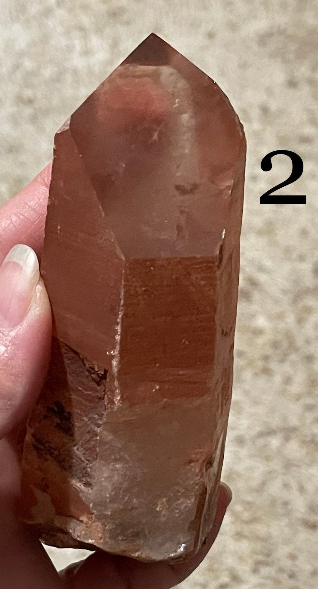 Scarlet Temple Lemurian Quartz Point from Minas Gerais, Brazil
