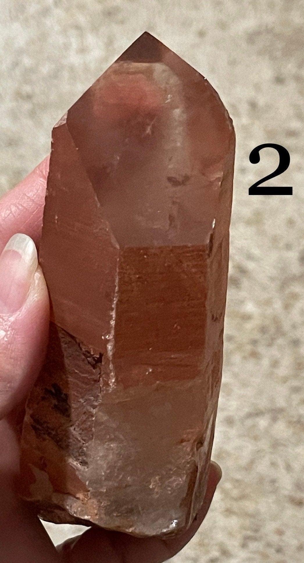 Scarlet Temple Lemurian Quartz Point from Minas Gerais, Brazil