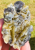 82 Grams Natural Transparent Colorful Phantom Cubic Fluorite with Siderite in a chalcopyrite mix matrix