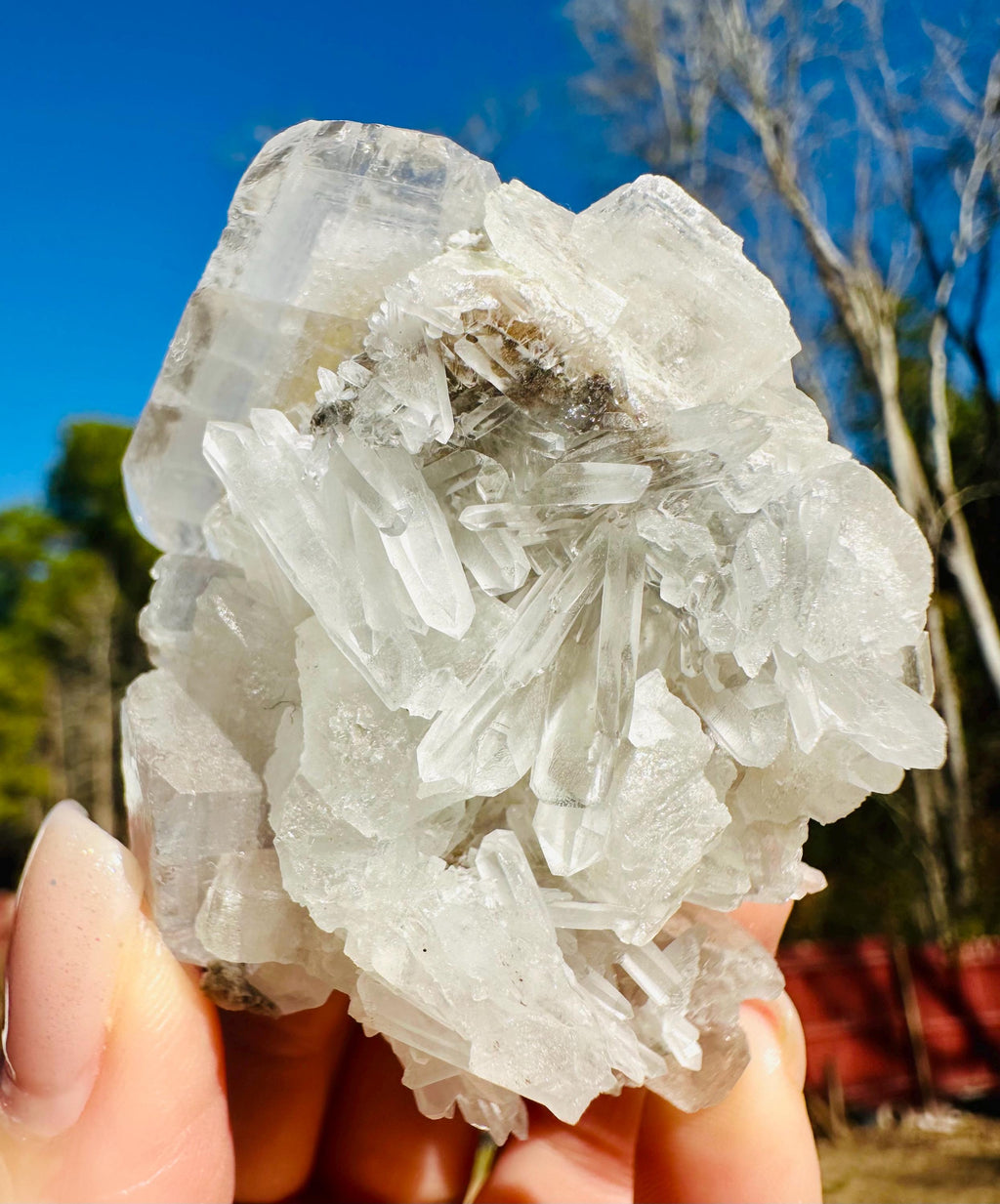 Your Choice of Clear Tabular Barite Cluster with Double Phantoms — Wensleydale, Yorkshire, England