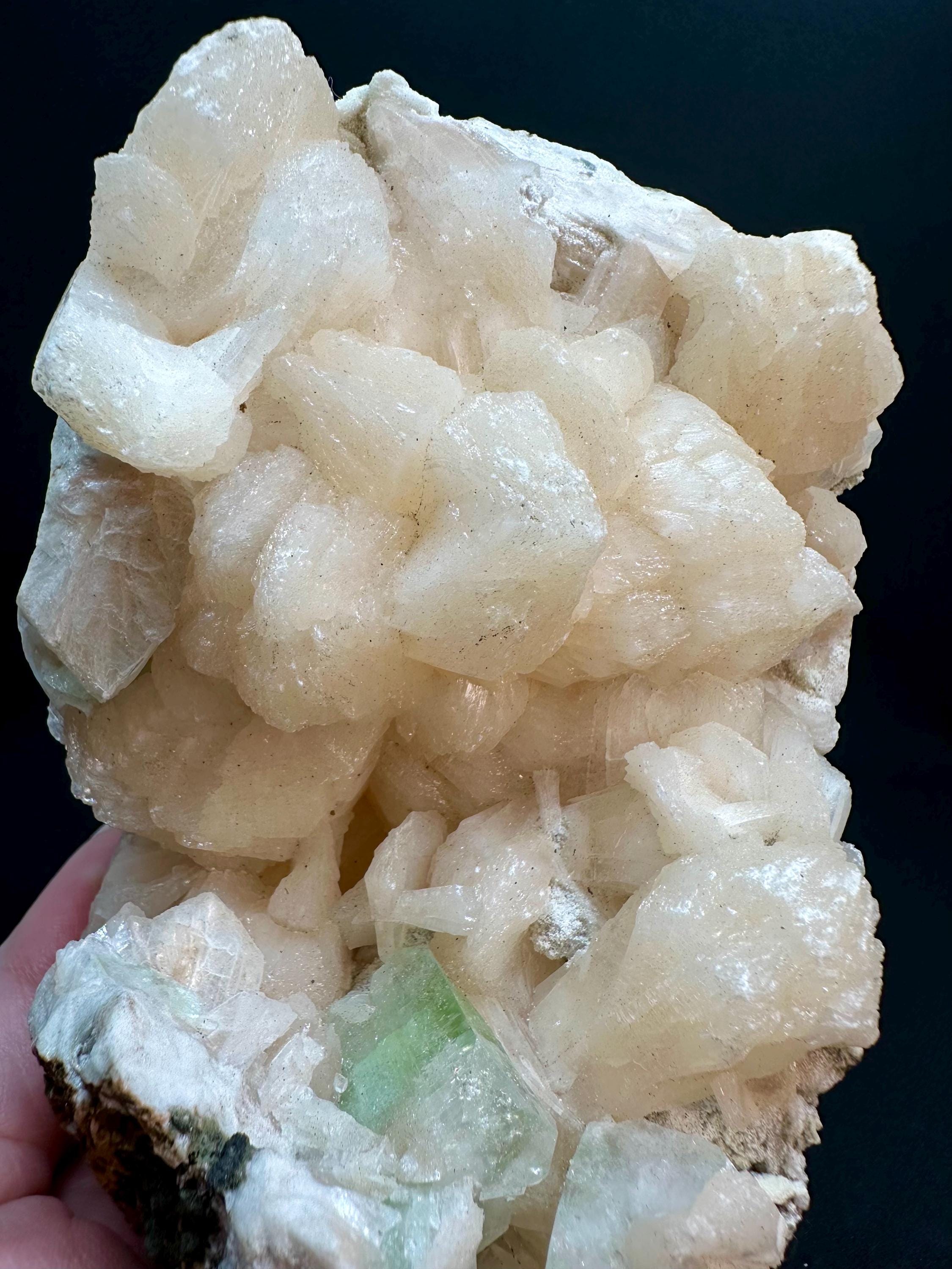 864 grams Peach Stilbite & Green Apophyllite Specimen sourced from the Deccan Traps of Maharashtra, India