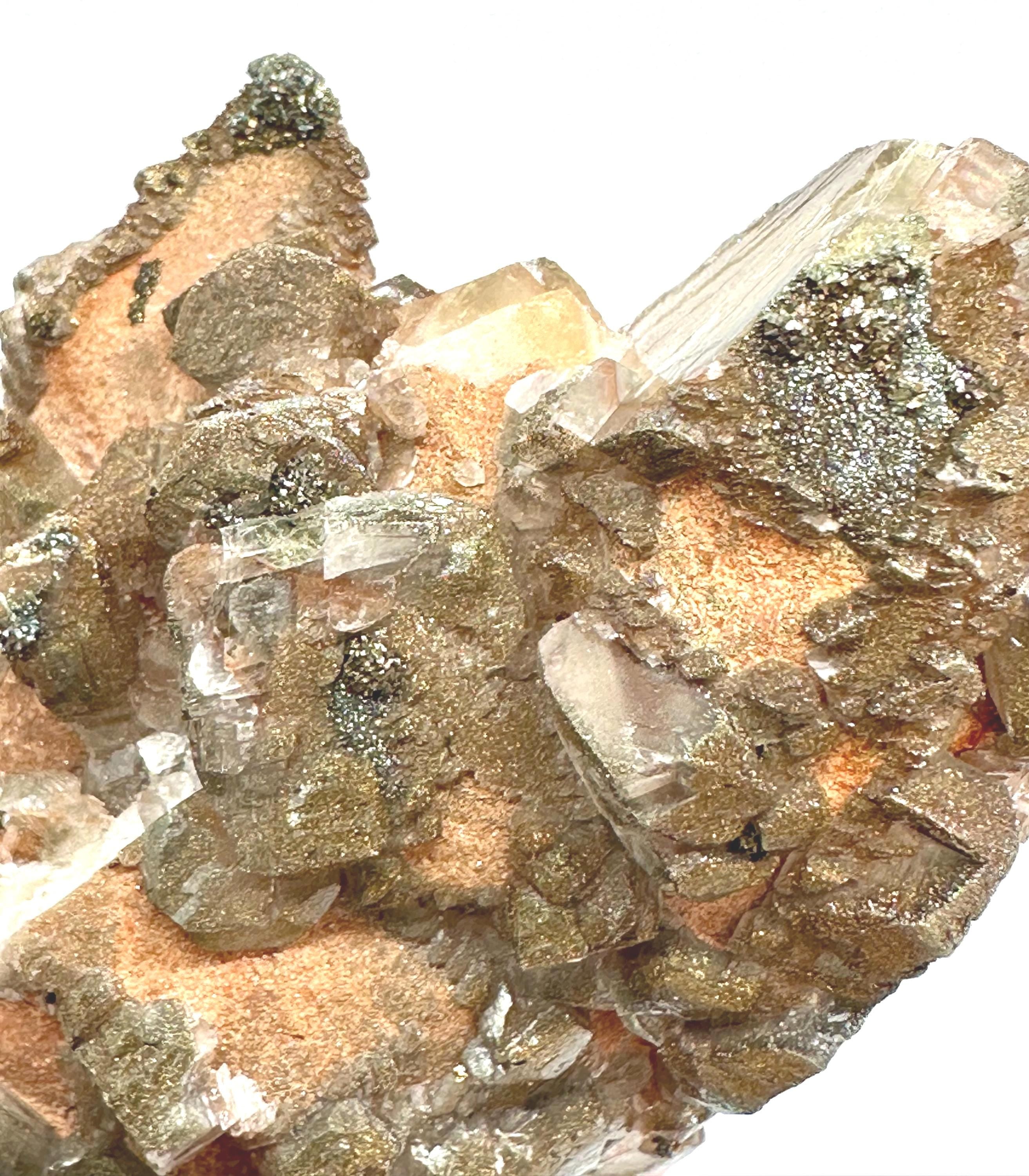 111 Grams Rare Calcite with Multi-Colored Chalcopyrite and Pyrite from Daye, HuBei