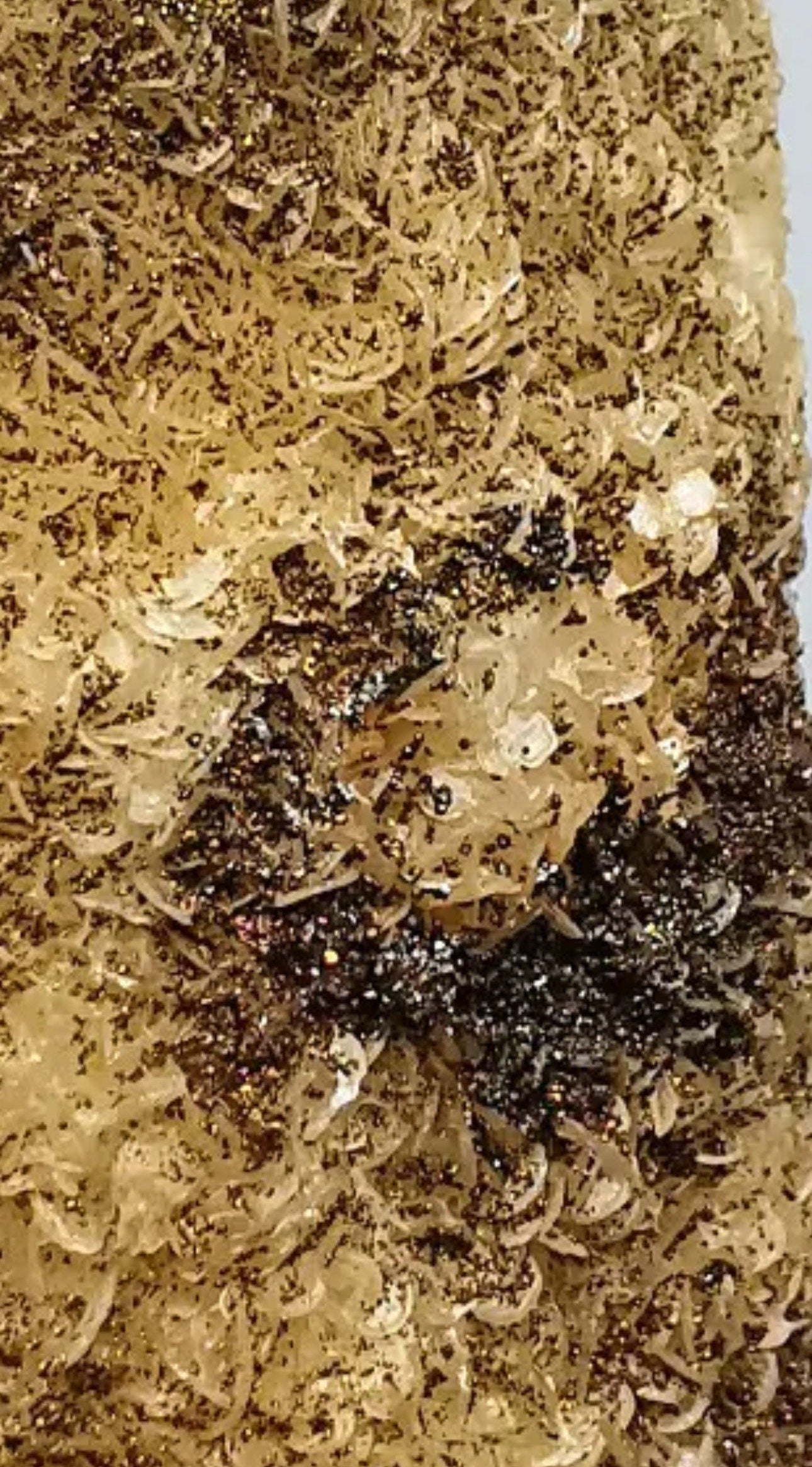 91 Grams Black Morion Quartz covered with Siderite scales and Irrisdecent Chalcopyrite patches