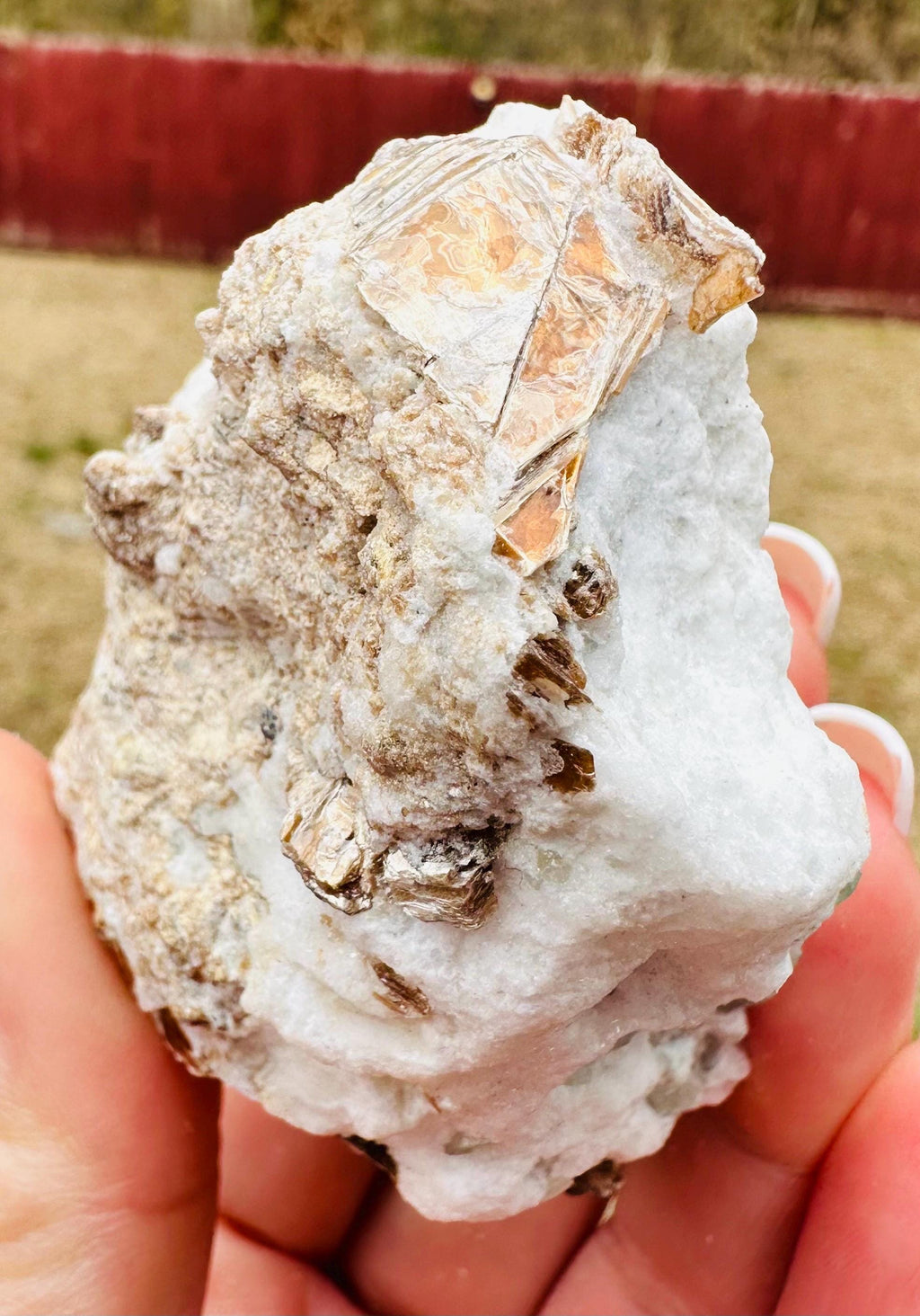 154 Grams well formed Green Apatite Crystal on Feldspar with shiny Golden Mica from Afghanistan