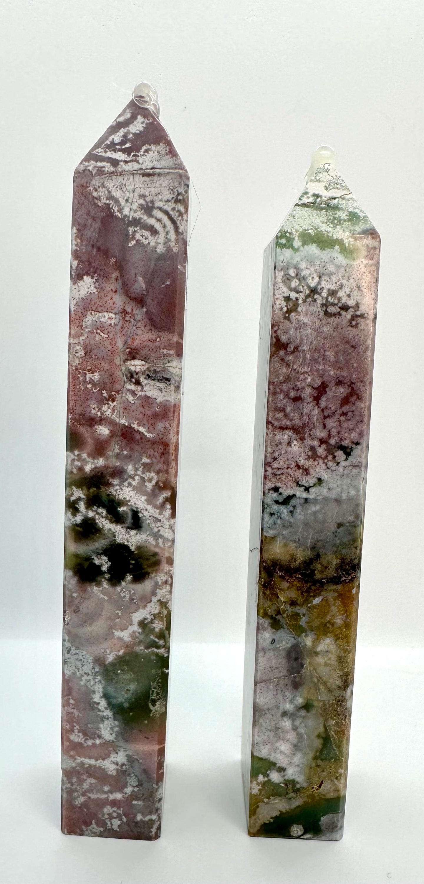 Pastel Colors Ocean Jasper Tower, Radiant Harmony from Madagascar