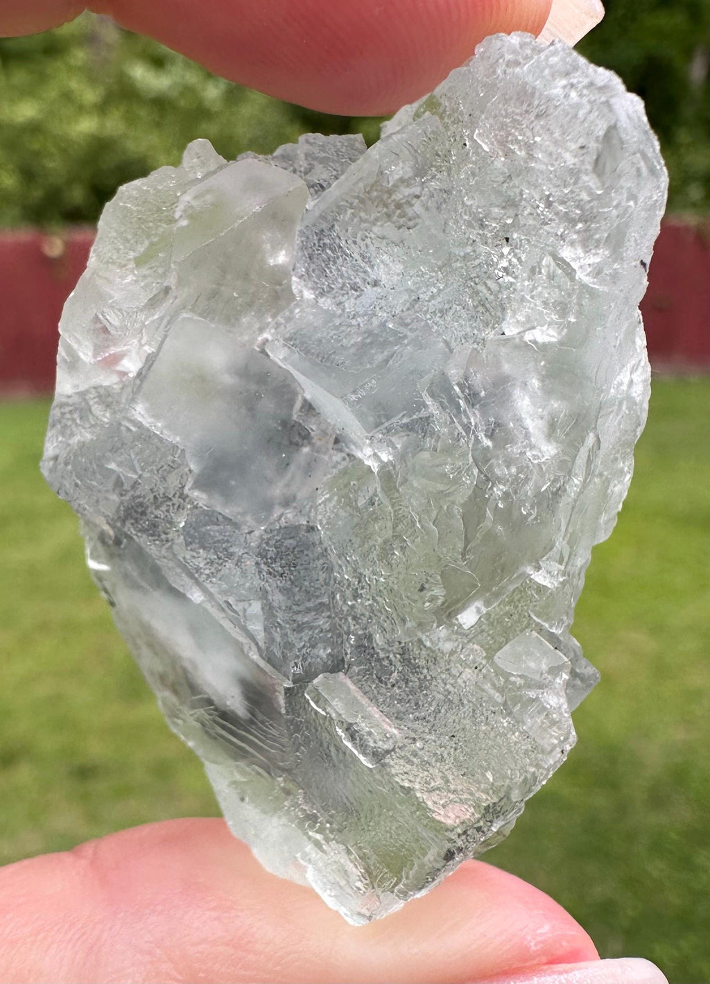 43 Grams Gentle Growth Translucent Light Green Cubic Fluorite Mini Cluster: Heart Healer and Focus Stone Embrace