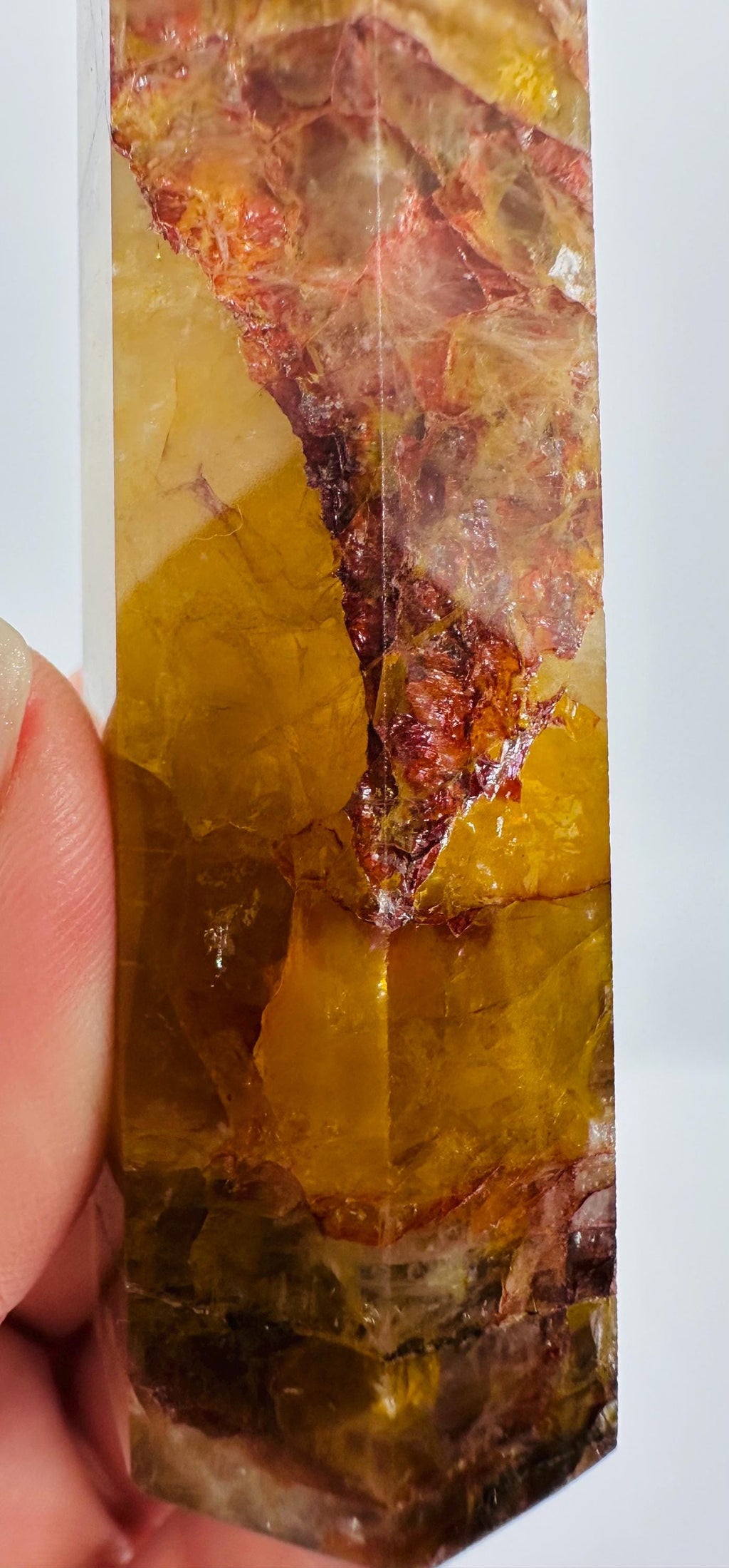 Golden Healer & Fire Quartz Crystal Duo - Point and Cat mini Bowl Set