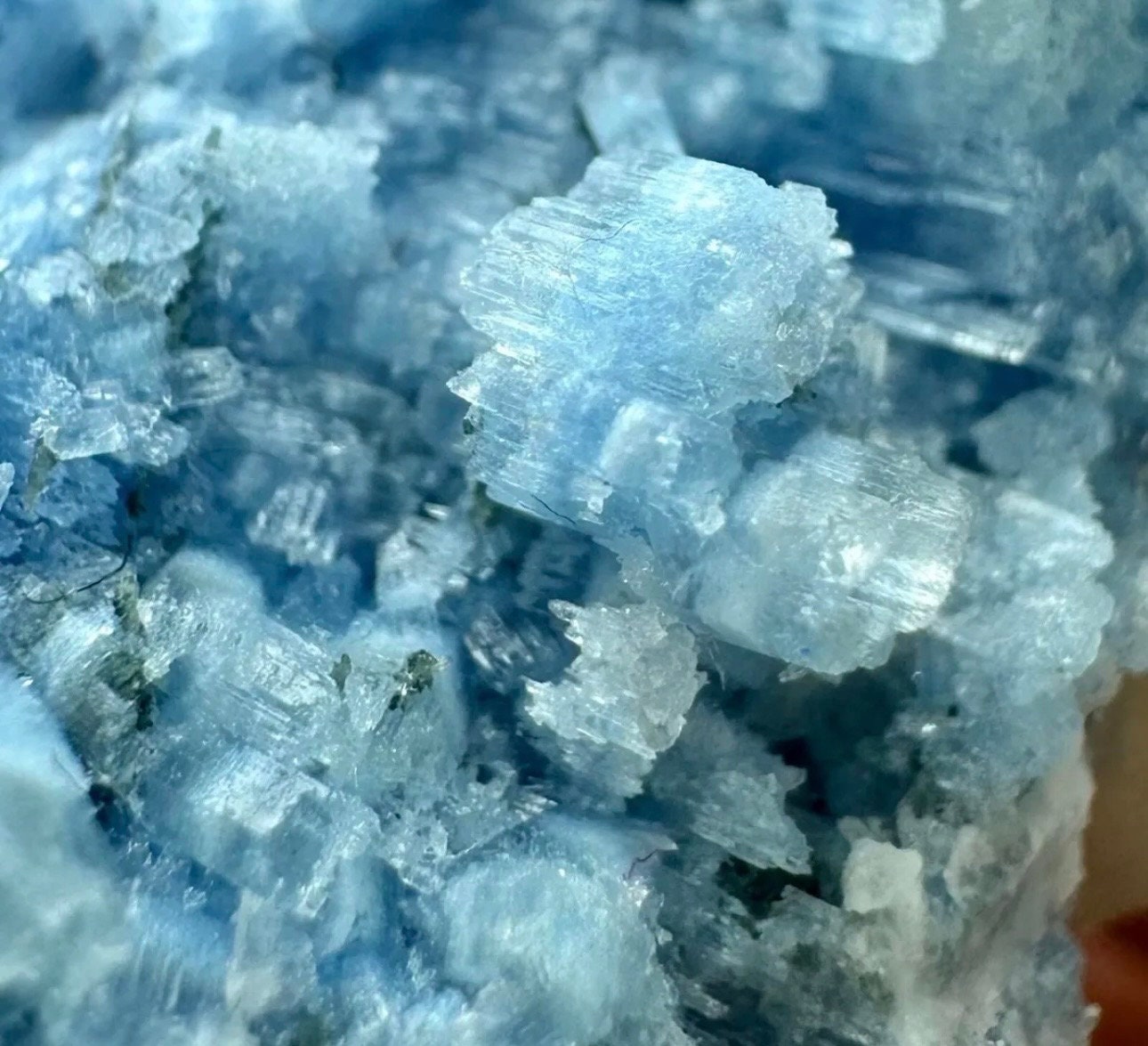 24 Grams / 120 cts Rare Rich Blue Alkali Beryl Crystal Bunch on Albite matrix from Afghanistan