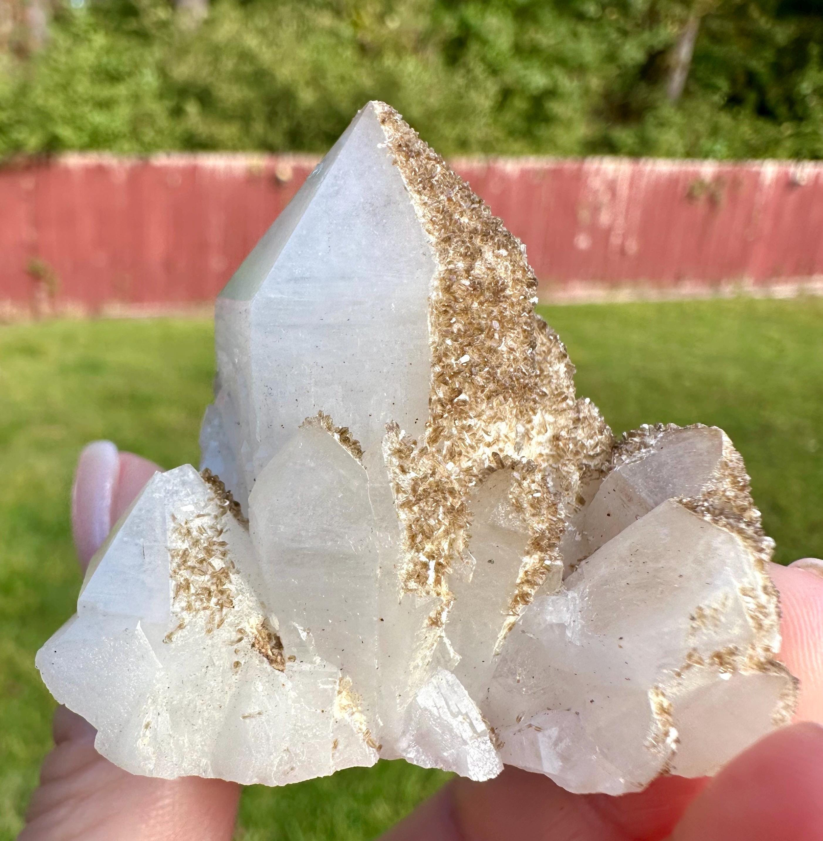 72 Grams Milky Quartz with Sparkling Drusy Veil from Brazil