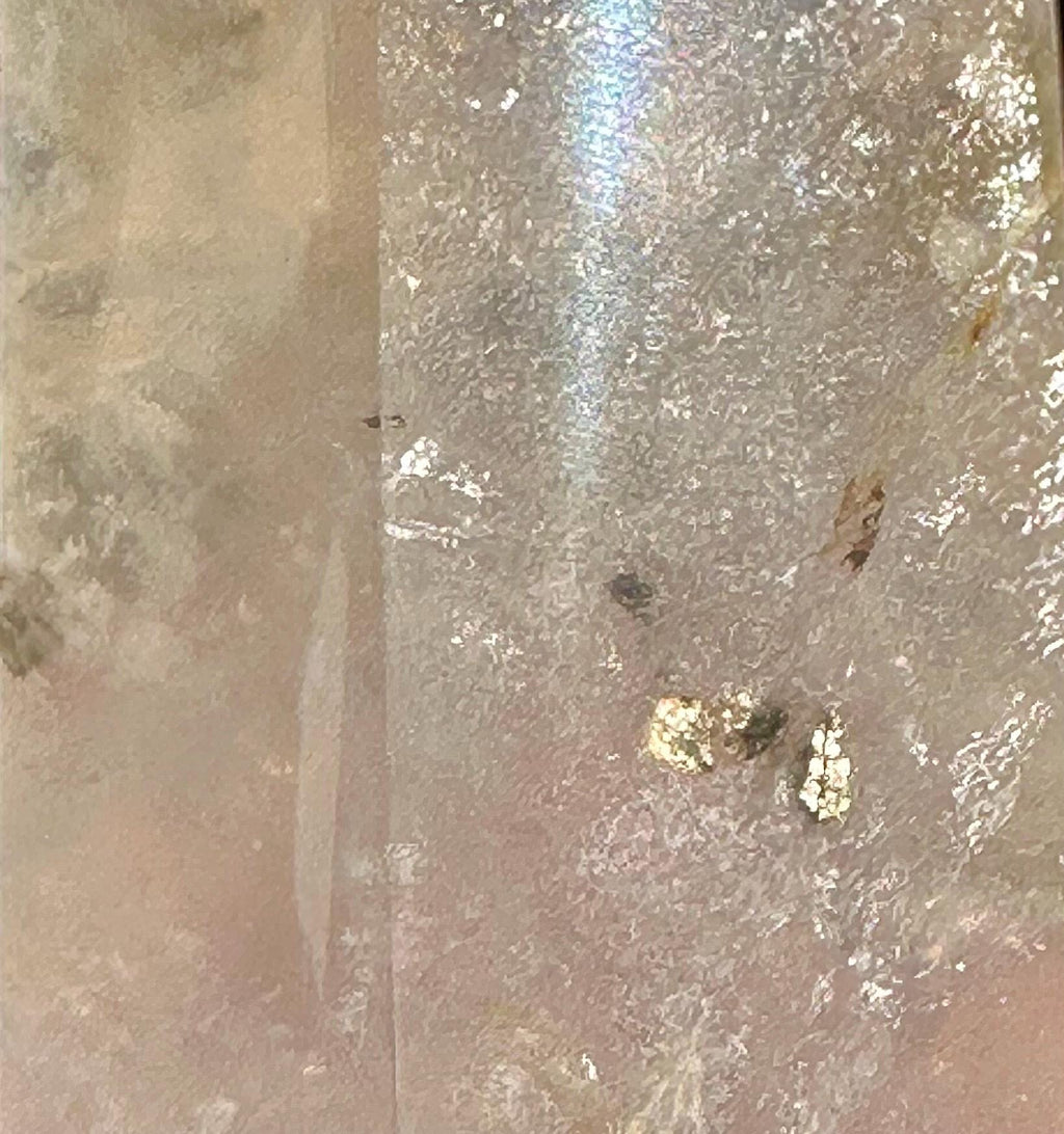 Girasol Quartz Sphere & Point Set with Unique Inclusions from Madagascar